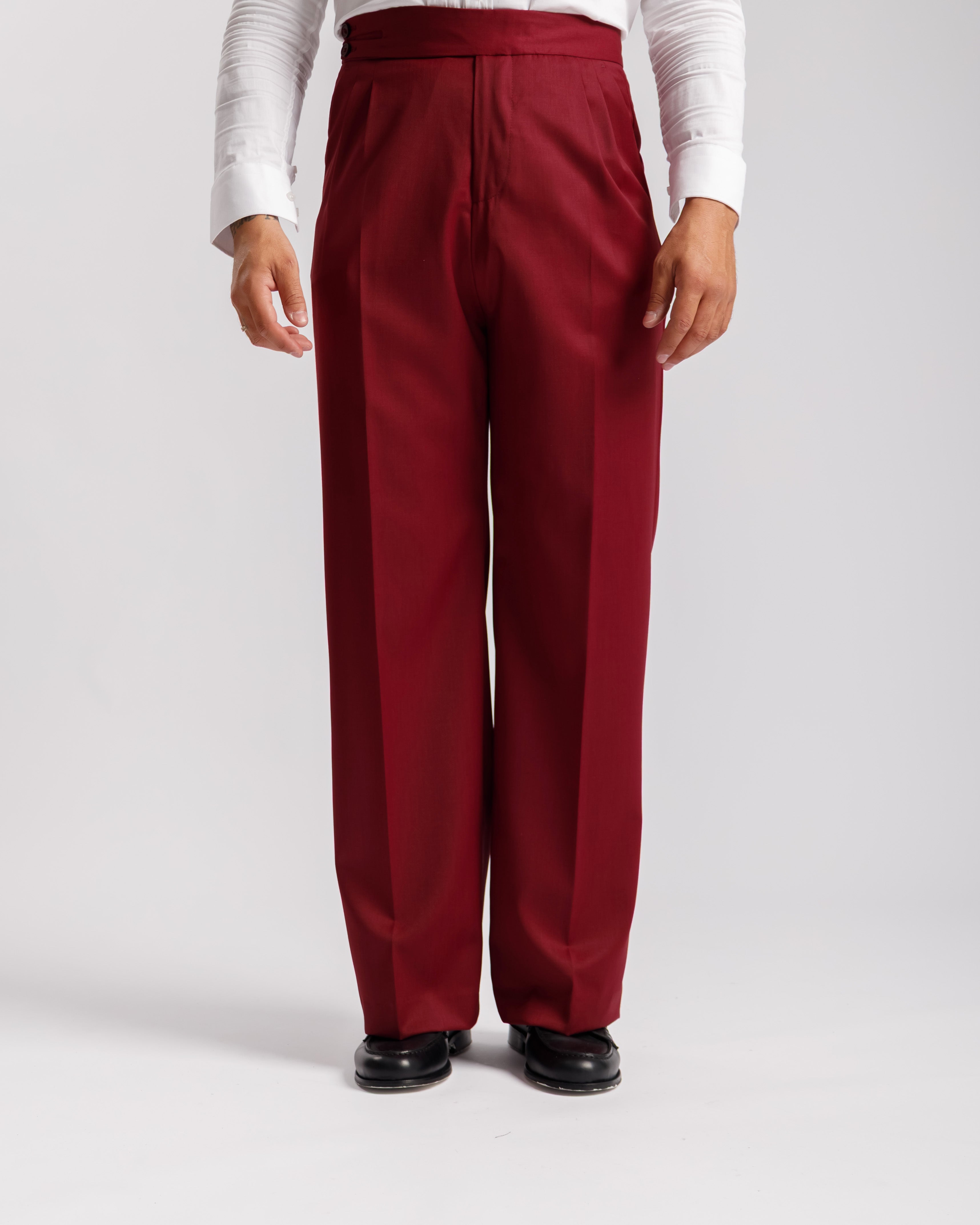 Pantaloni Palazzo Doppio Bottone - Ma1061 bordeaux
