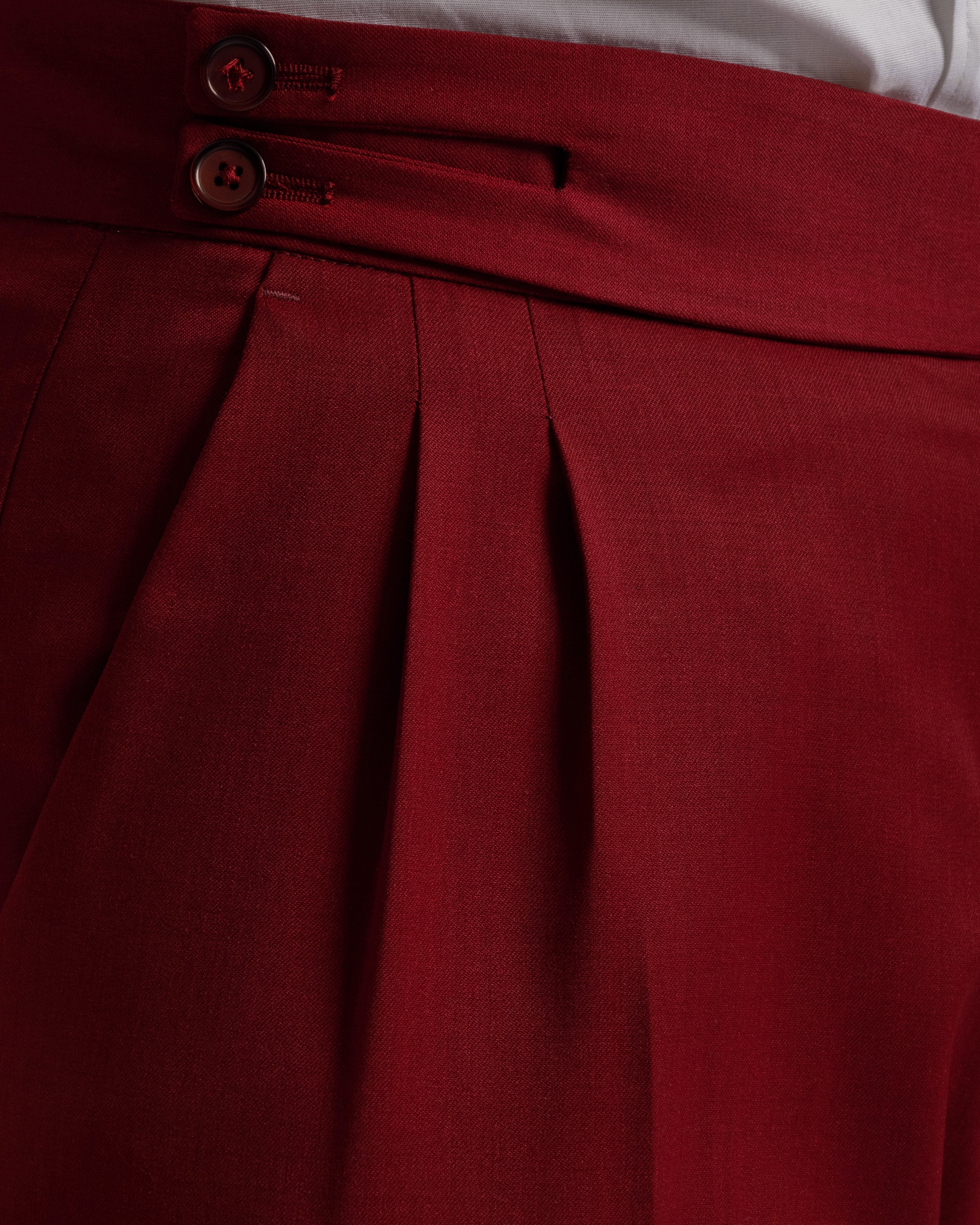 Pantaloni Palazzo Doppio Bottone - Ma1061 bordeaux