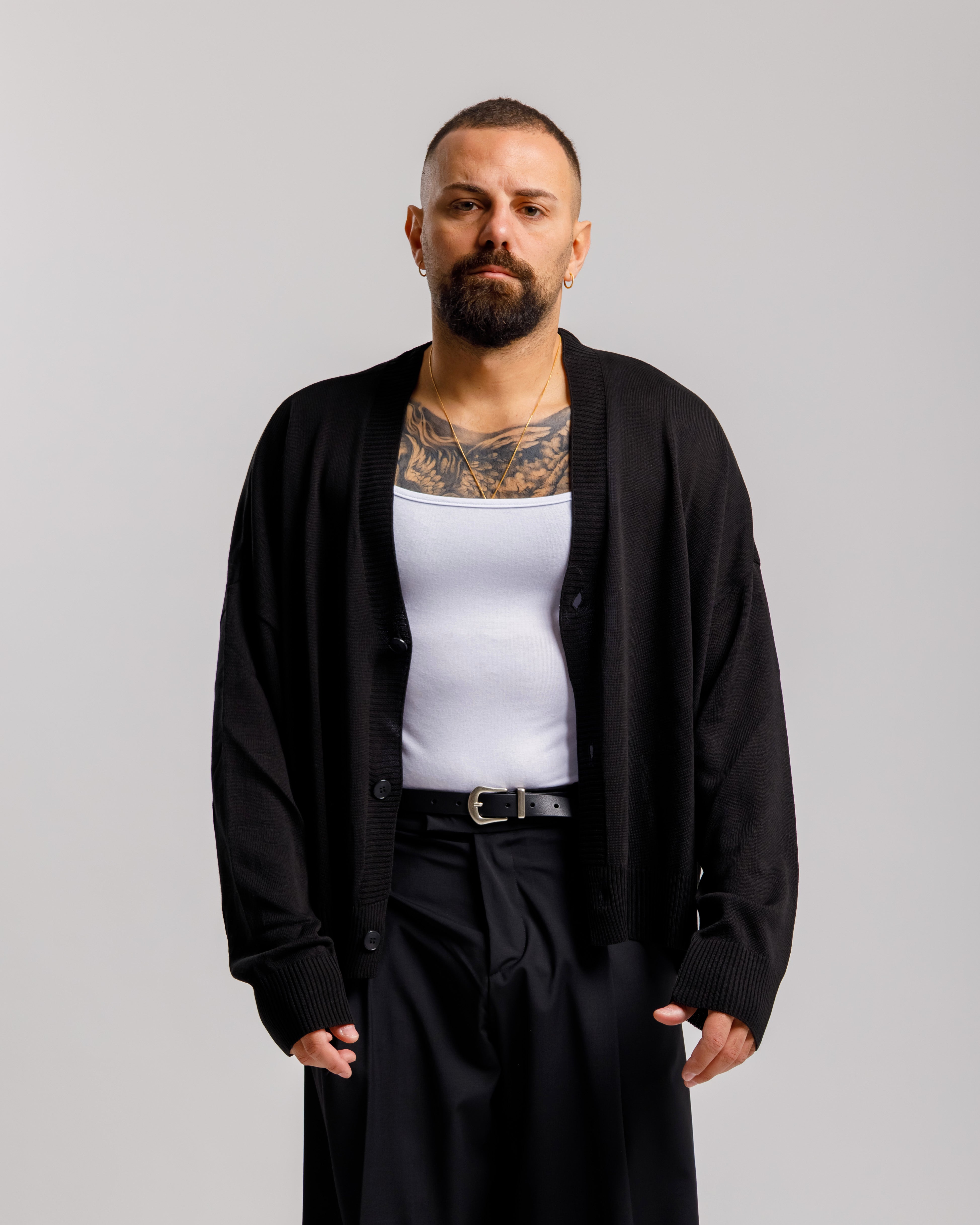 Cardigan in cotone - MSS606 NERO
