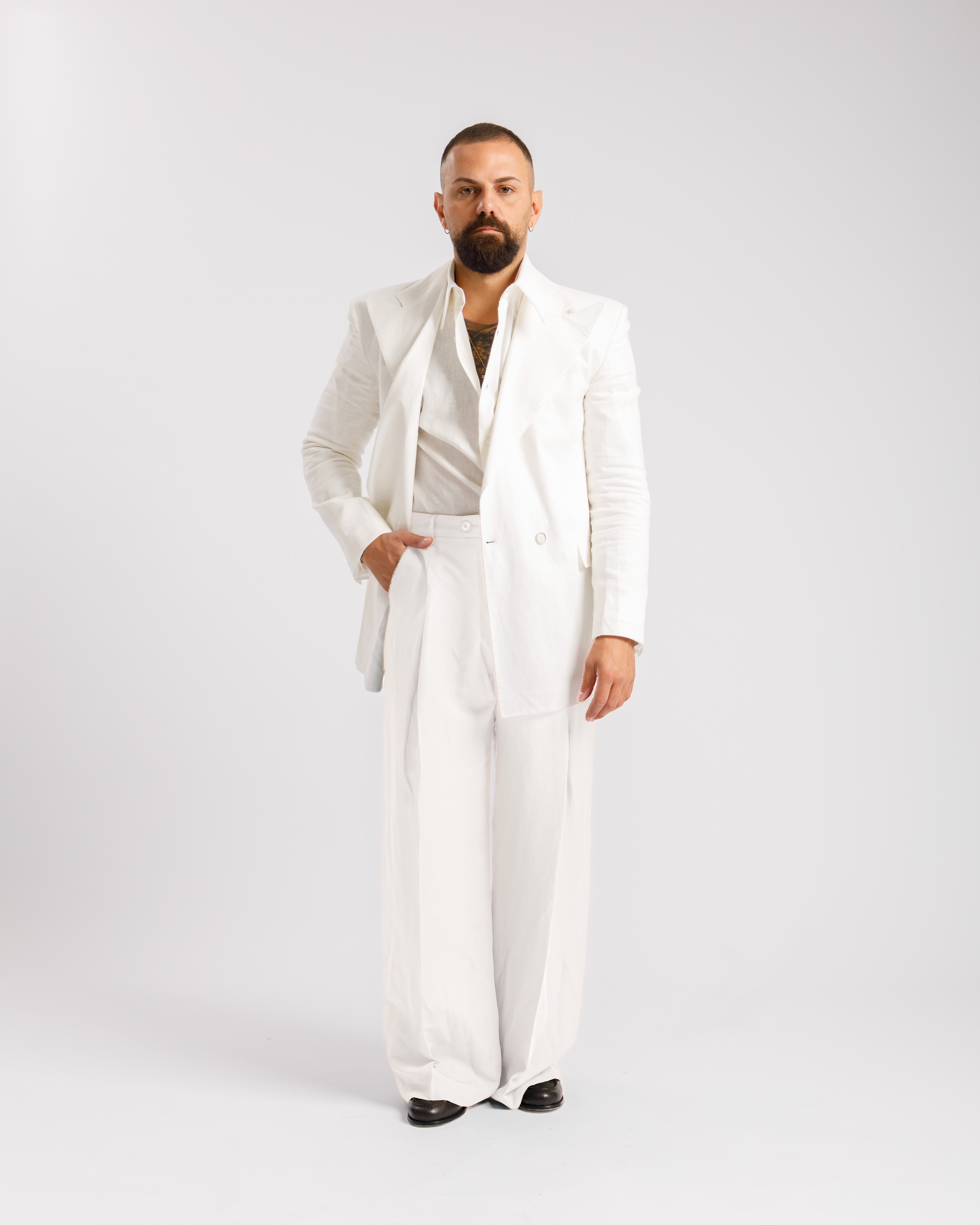 Giacca Milano in lino - Ma1046 panna
