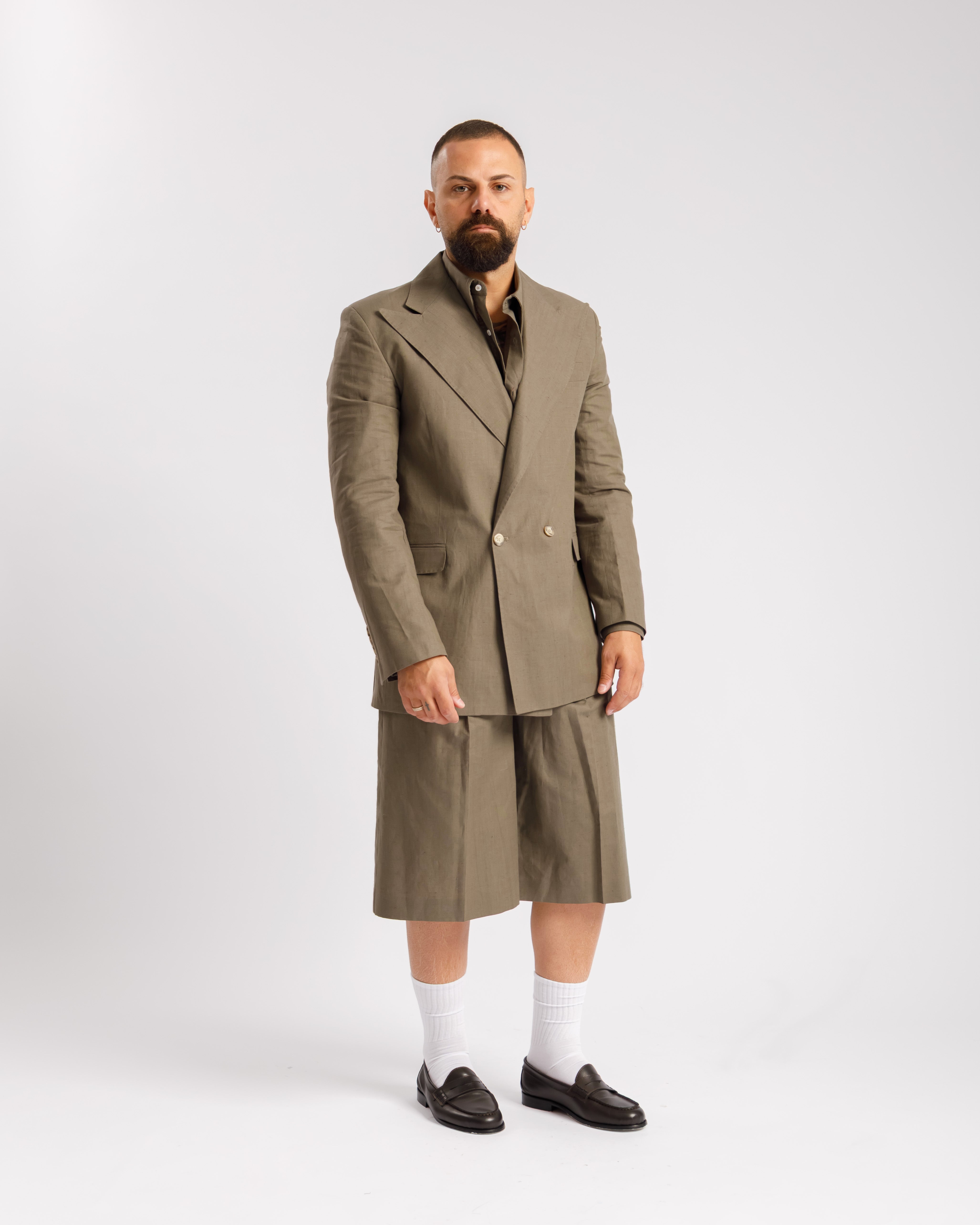 Giacca Milano in lino - Ma1046 verde militare