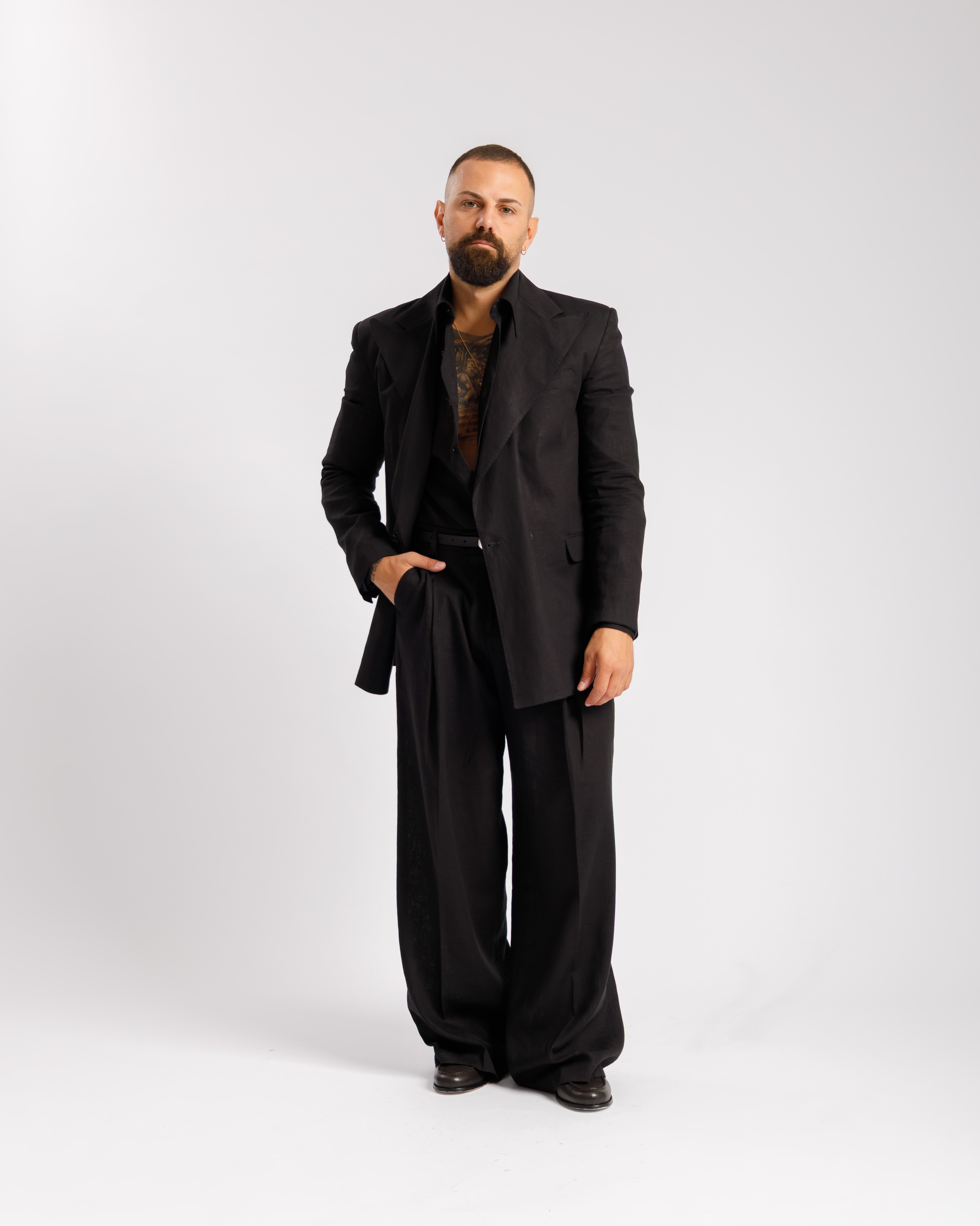 Giacca Milano in lino - Ma1046 nera