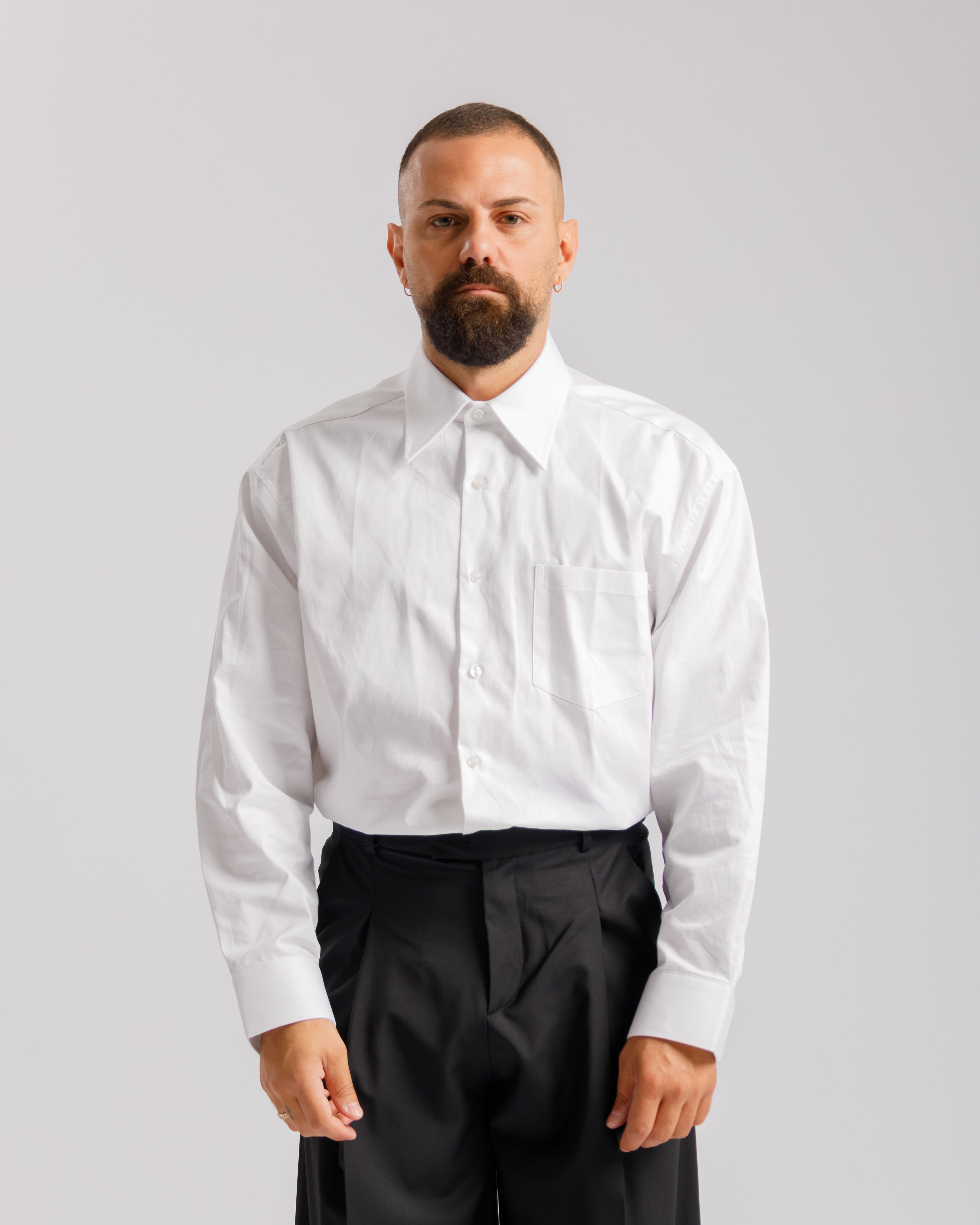 Camicia collo Italiano con tasca - BIANCA