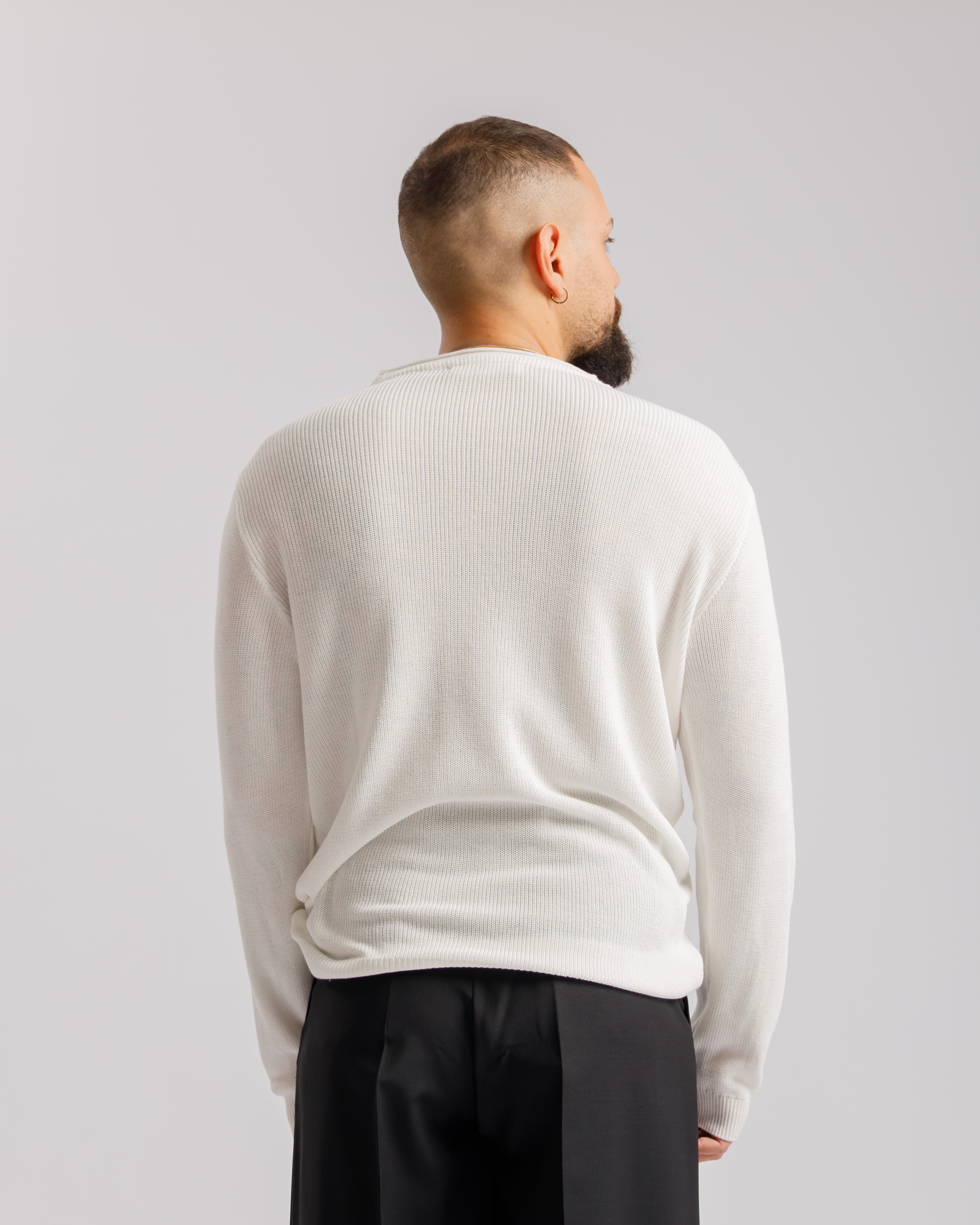 Maglia serafina con stringhe - CL600 panna