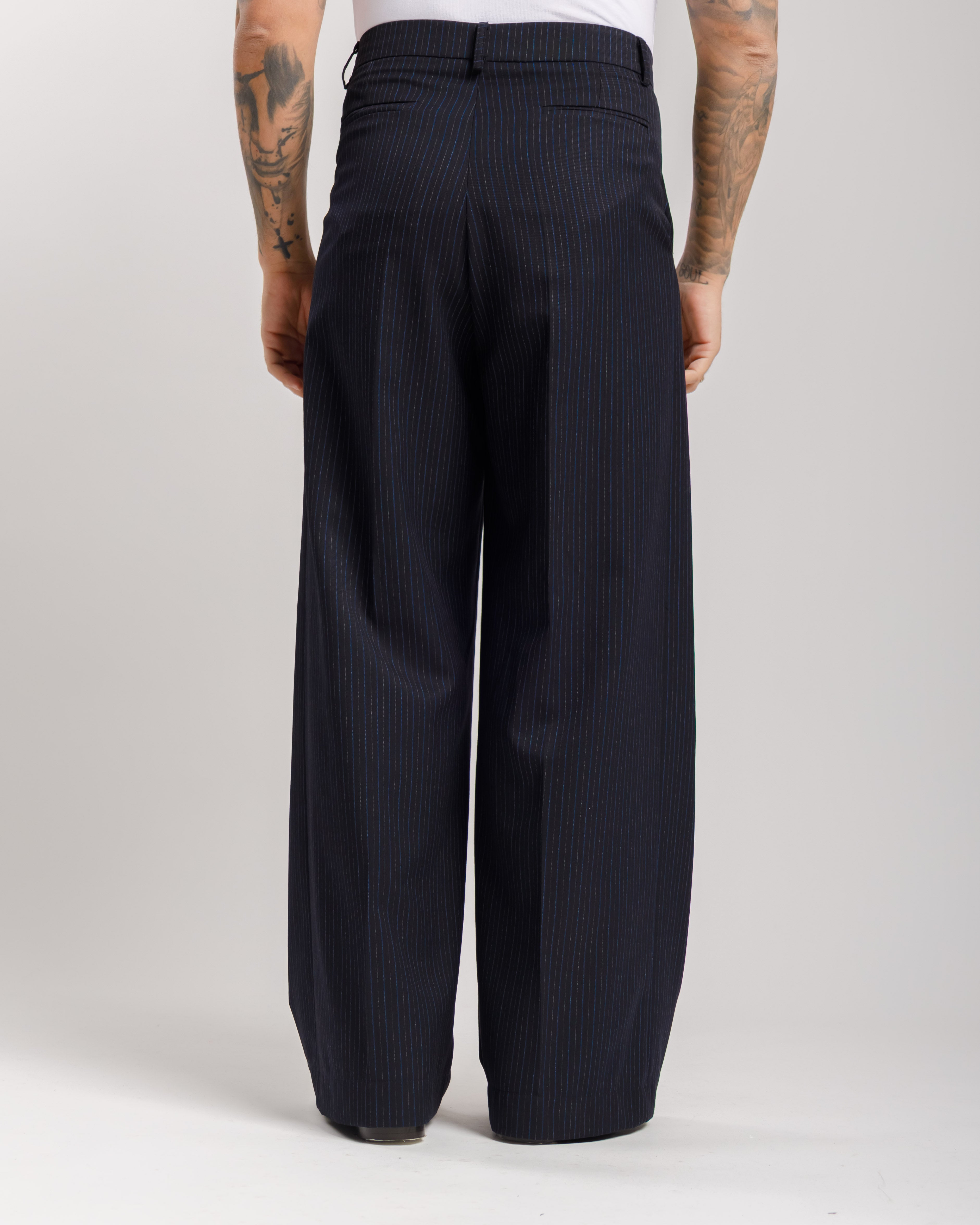 Pantaloni Wide Fit - Ma1031 Gessato Blu