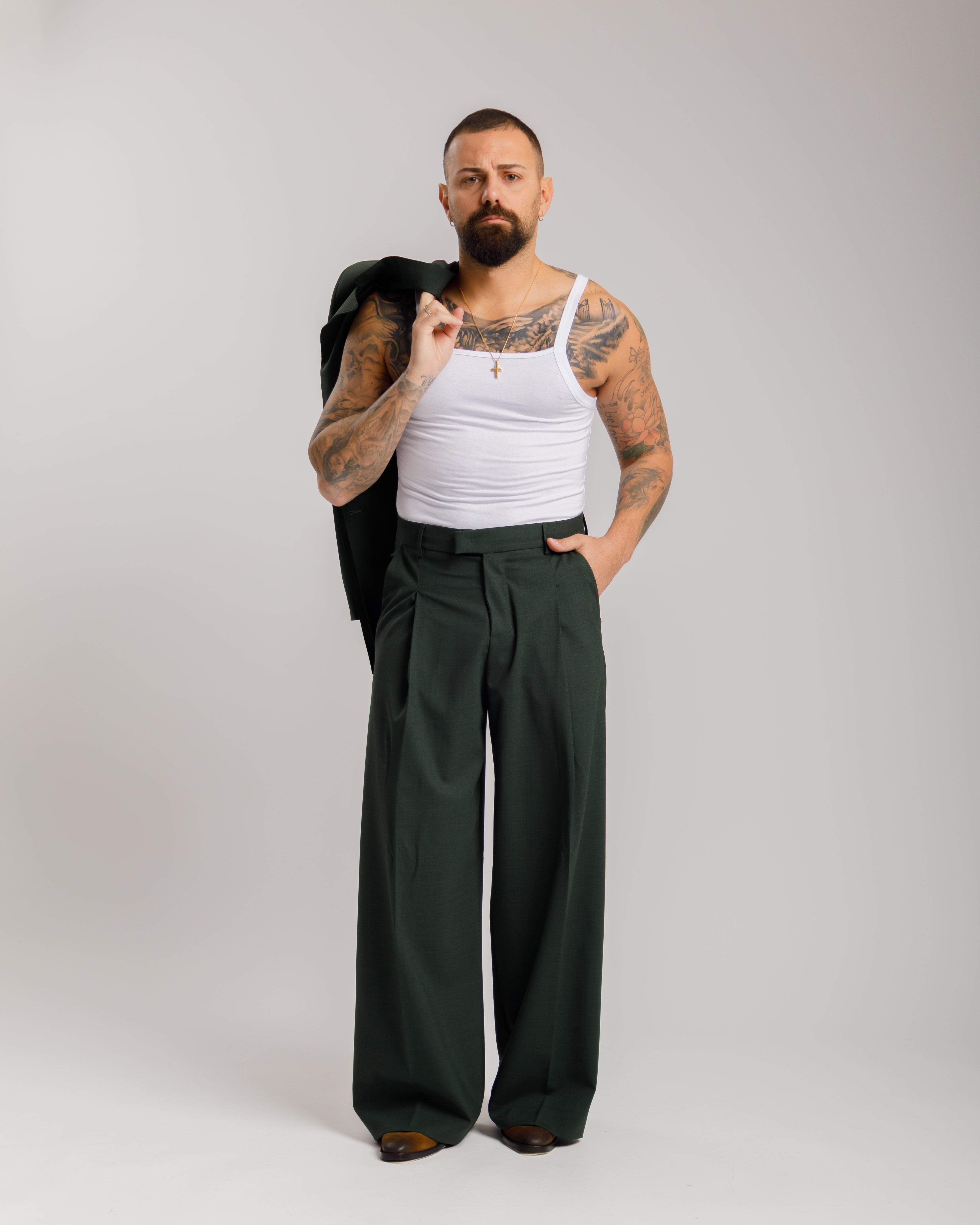 Pantaloni Wide Fit - Ma1031 Verde