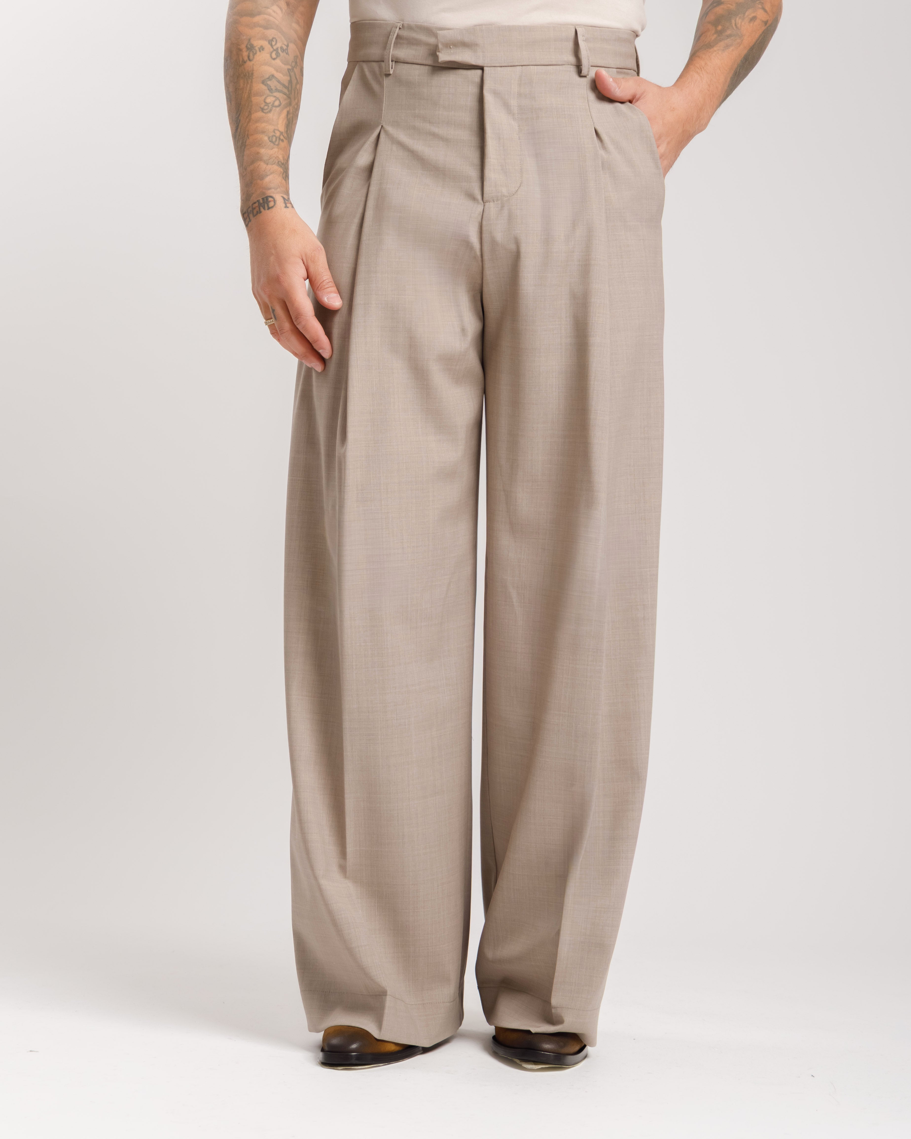 Pantaloni Wide Fit - Ma1031 Tortora