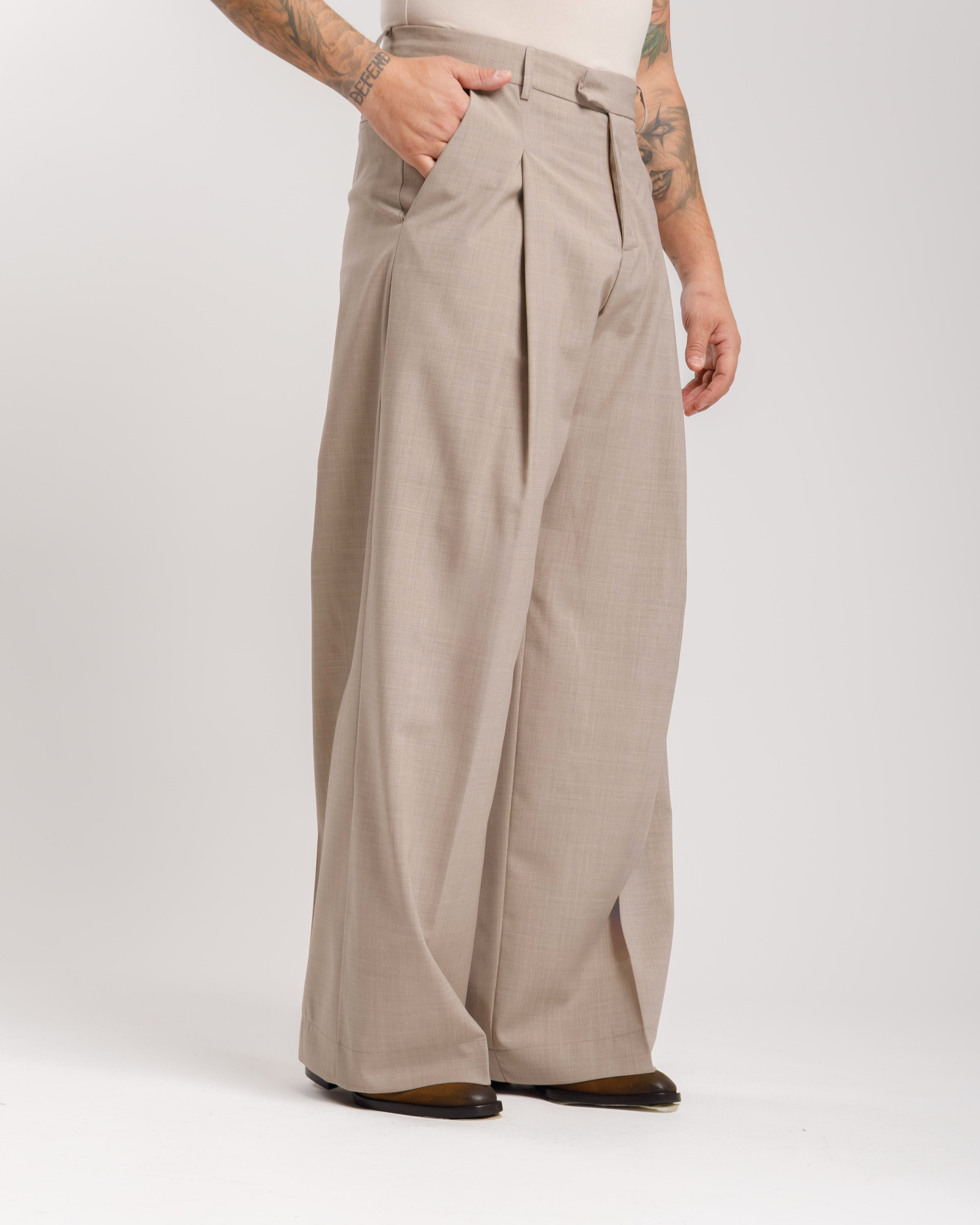 Pantaloni Wide Fit - Ma1031 Tortora