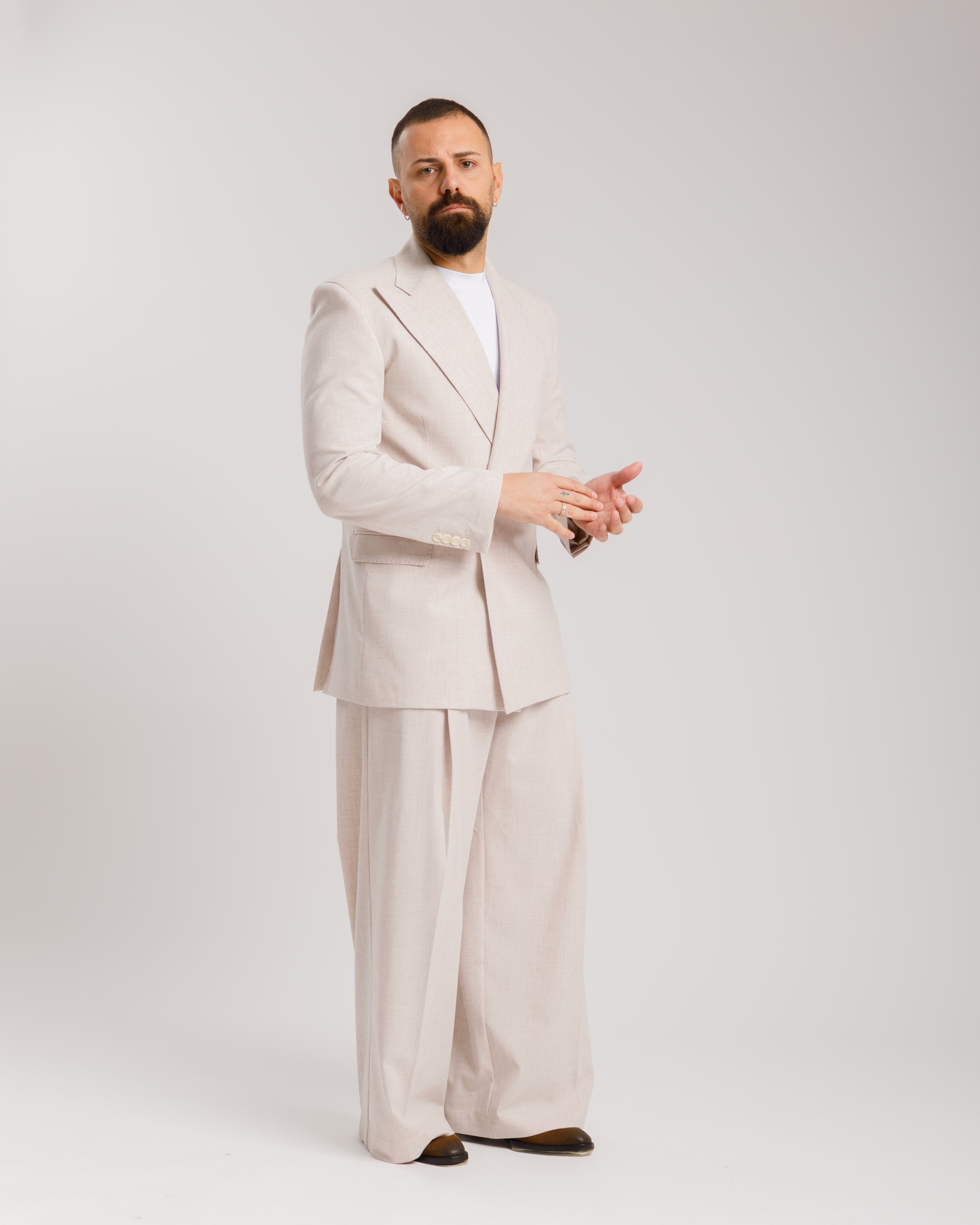 Wide Fit Trousers - Ma1031 Blue Pinstripe