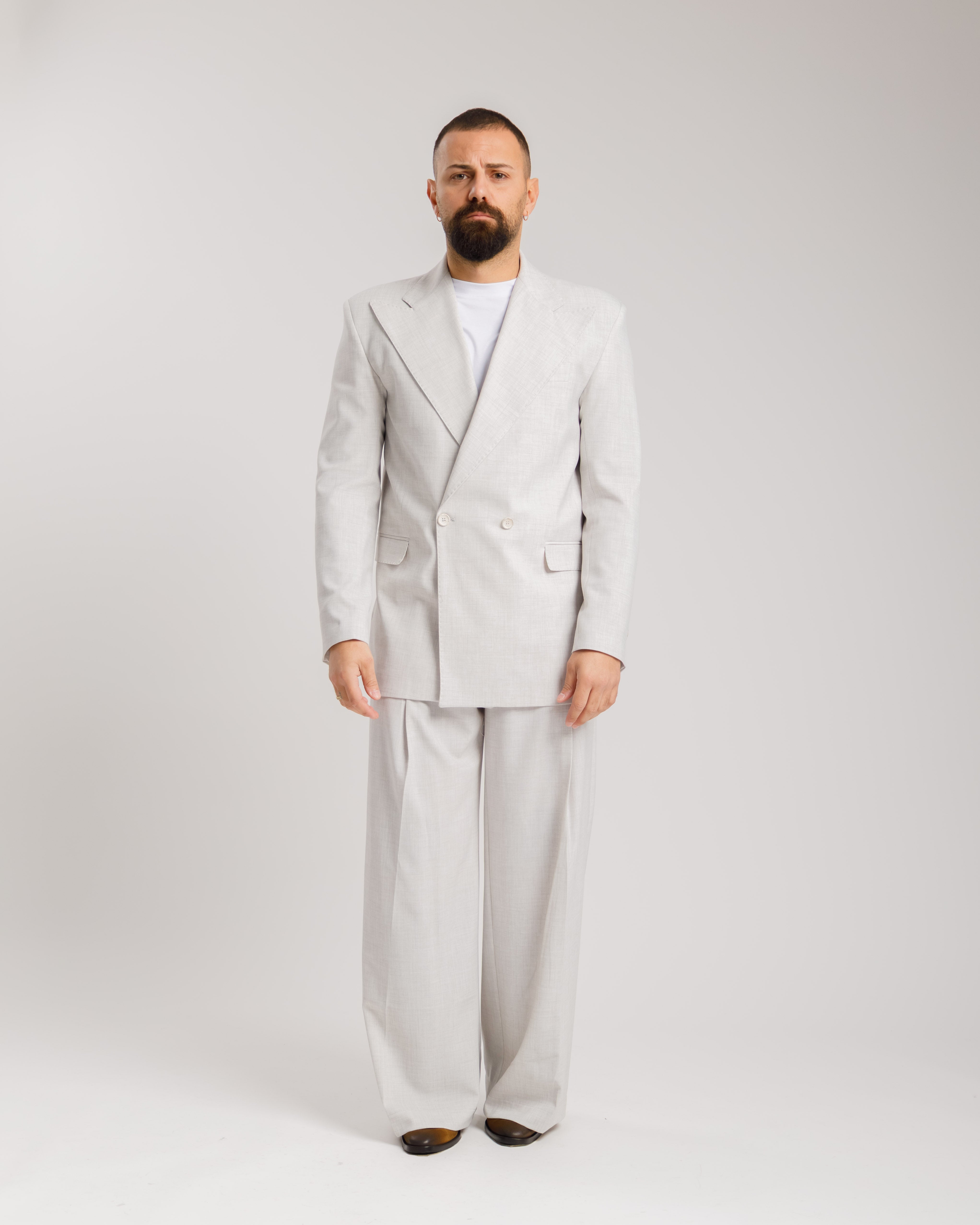 Wide Fit Trousers - Ma1031 Blue Pinstripe