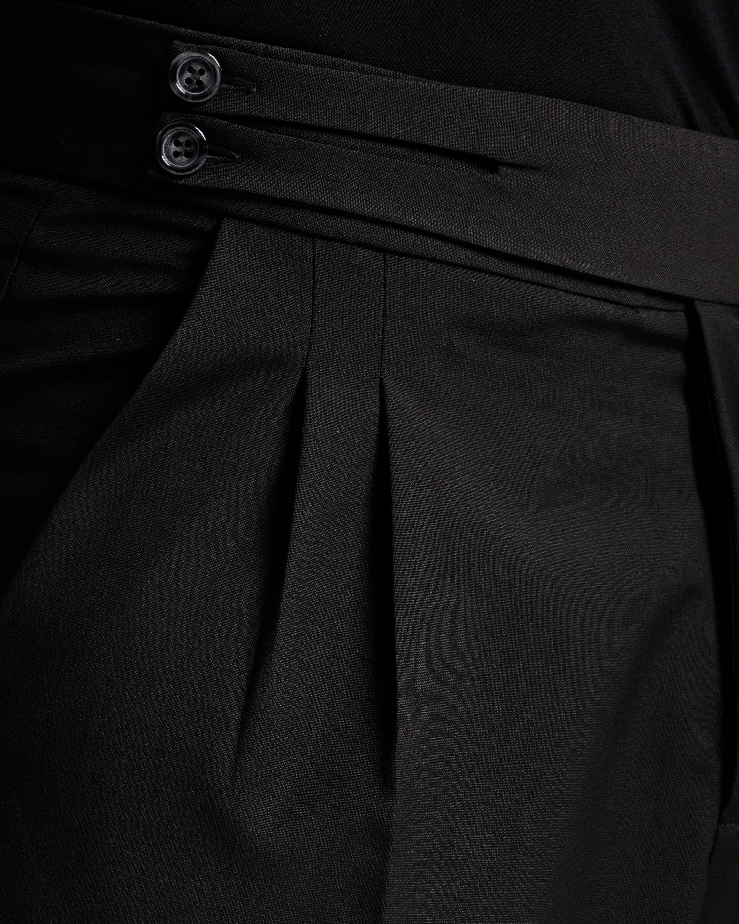 Pantaloni Palazzo Doppio Bottone - Ma1061 Nero