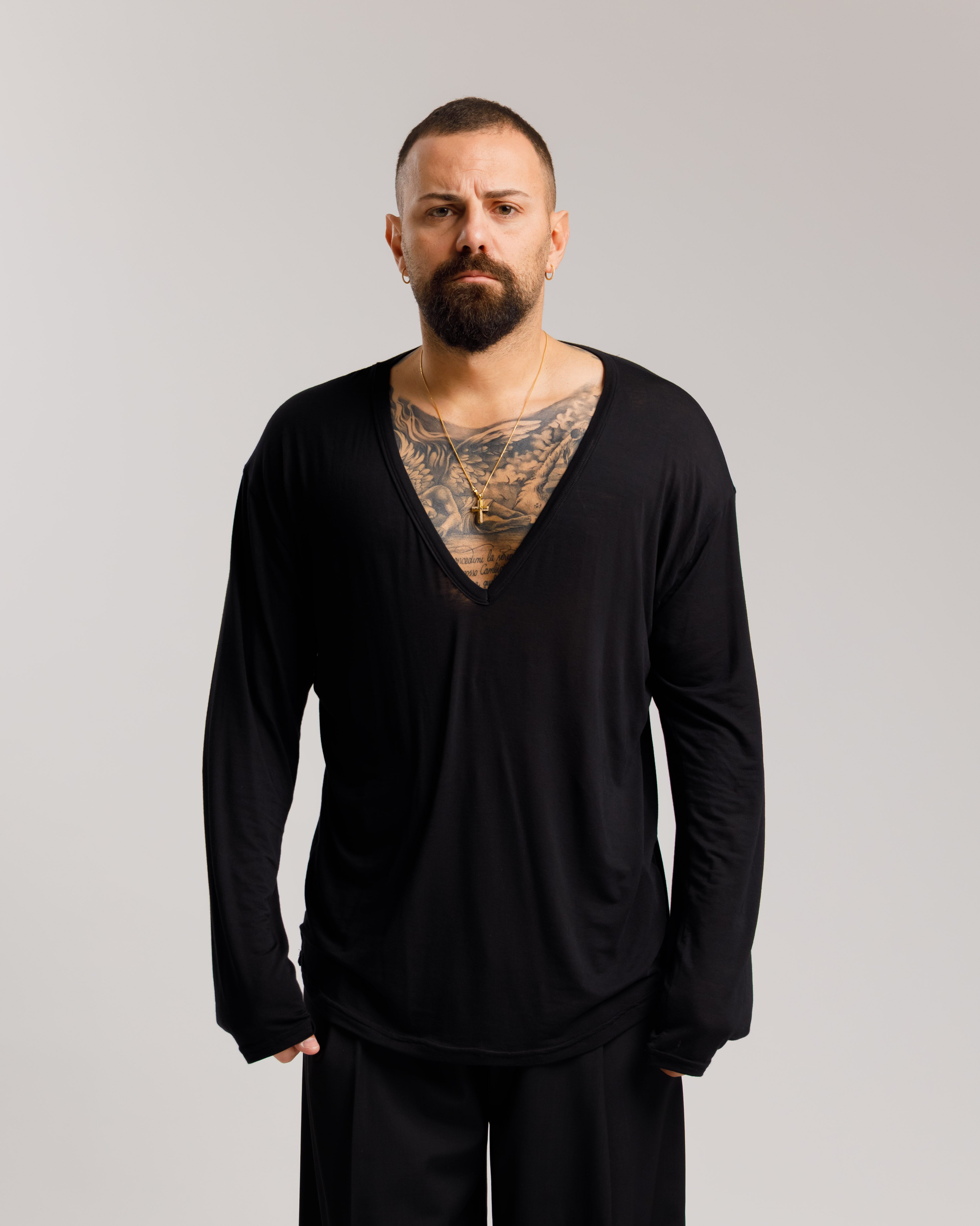 Maglia Leggera Scollata - Ma1072 Nera