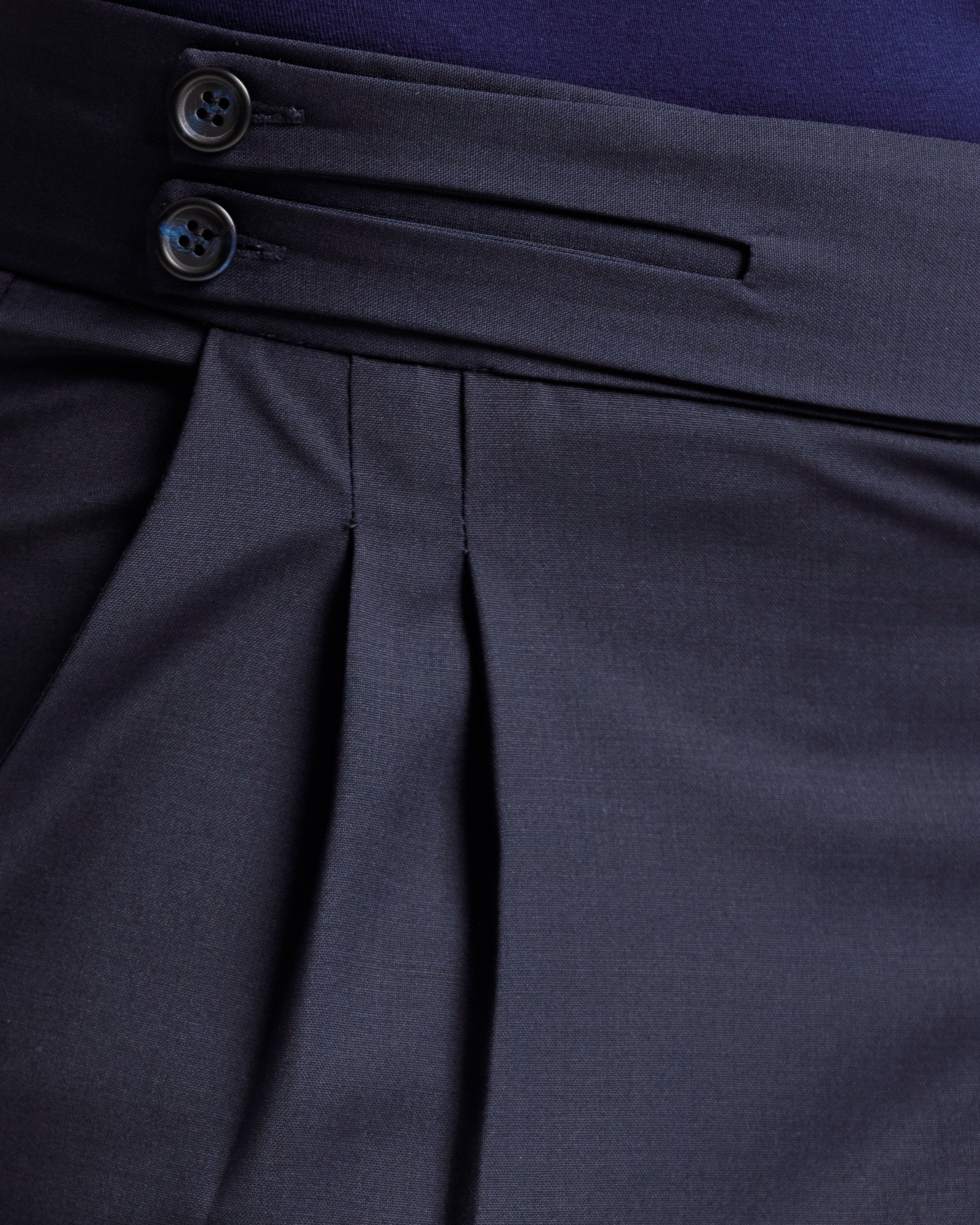Pantaloni Palazzo Doppio Bottone - Ma1061 Blu