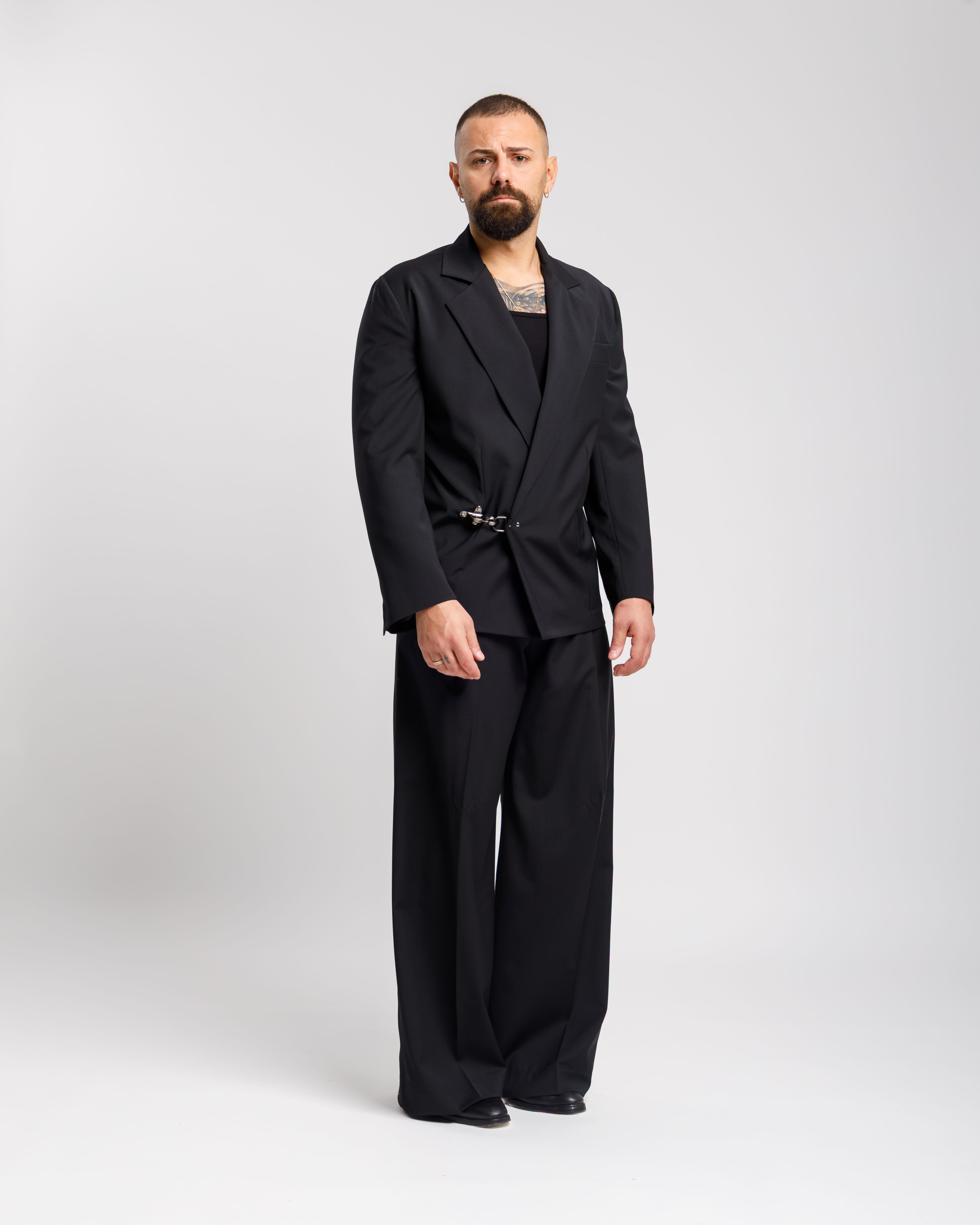 Giacca Crop Con Gancio  -  Ma1052 Nera