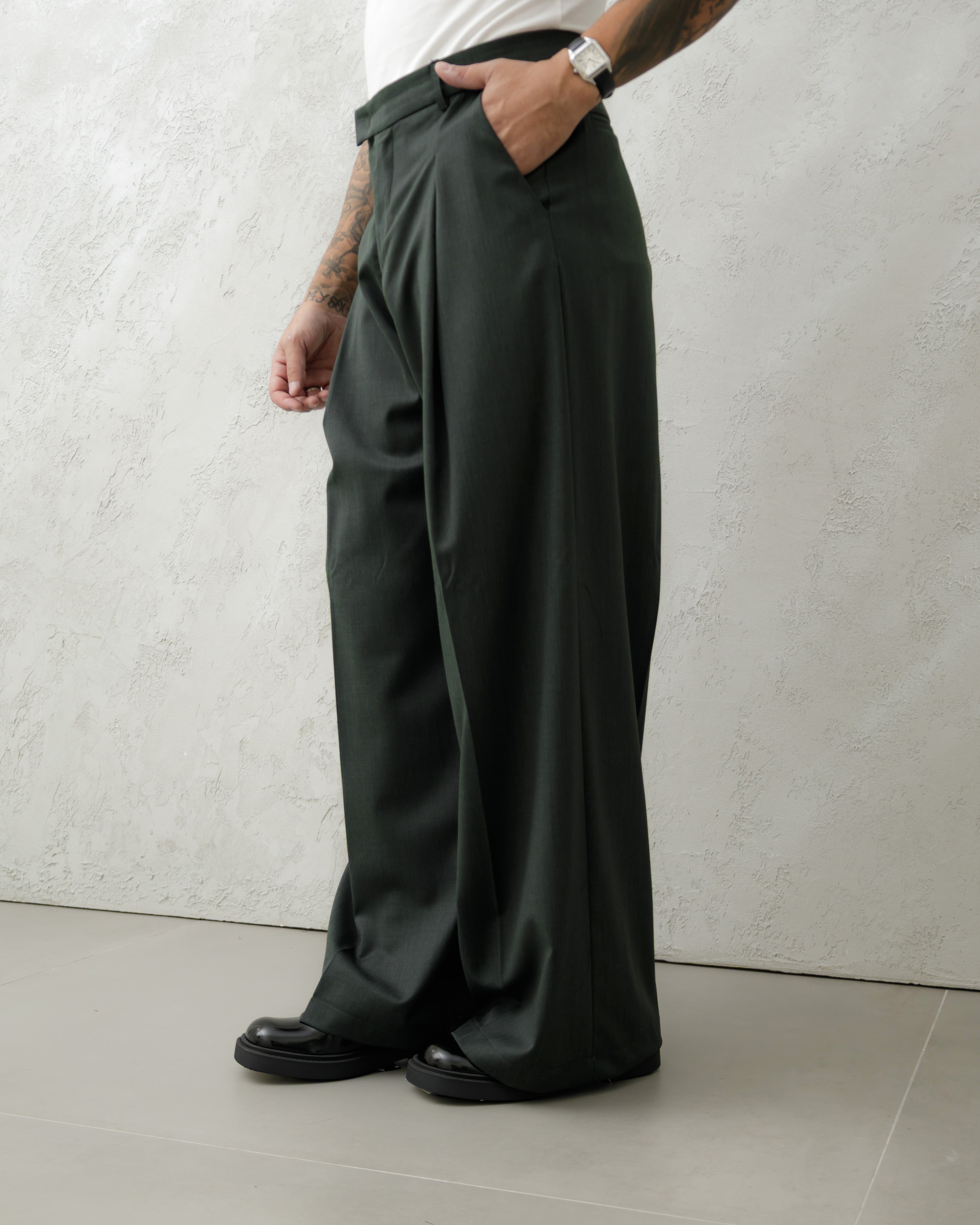 PANTALONI WIDE FIT MA1031 VERDE