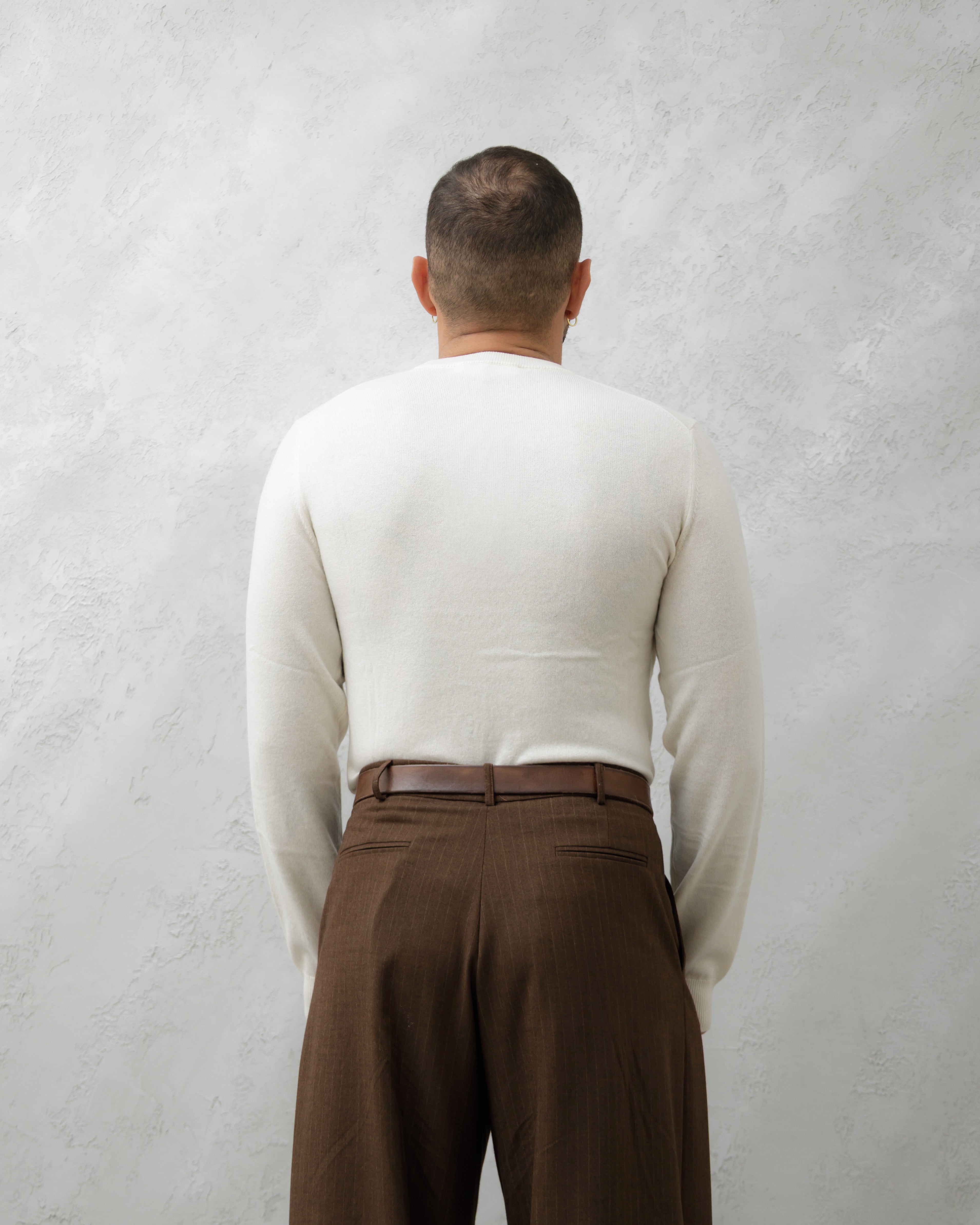 MAGLIONE IN  LANA GIROCOLLO - WW2017 Bianco