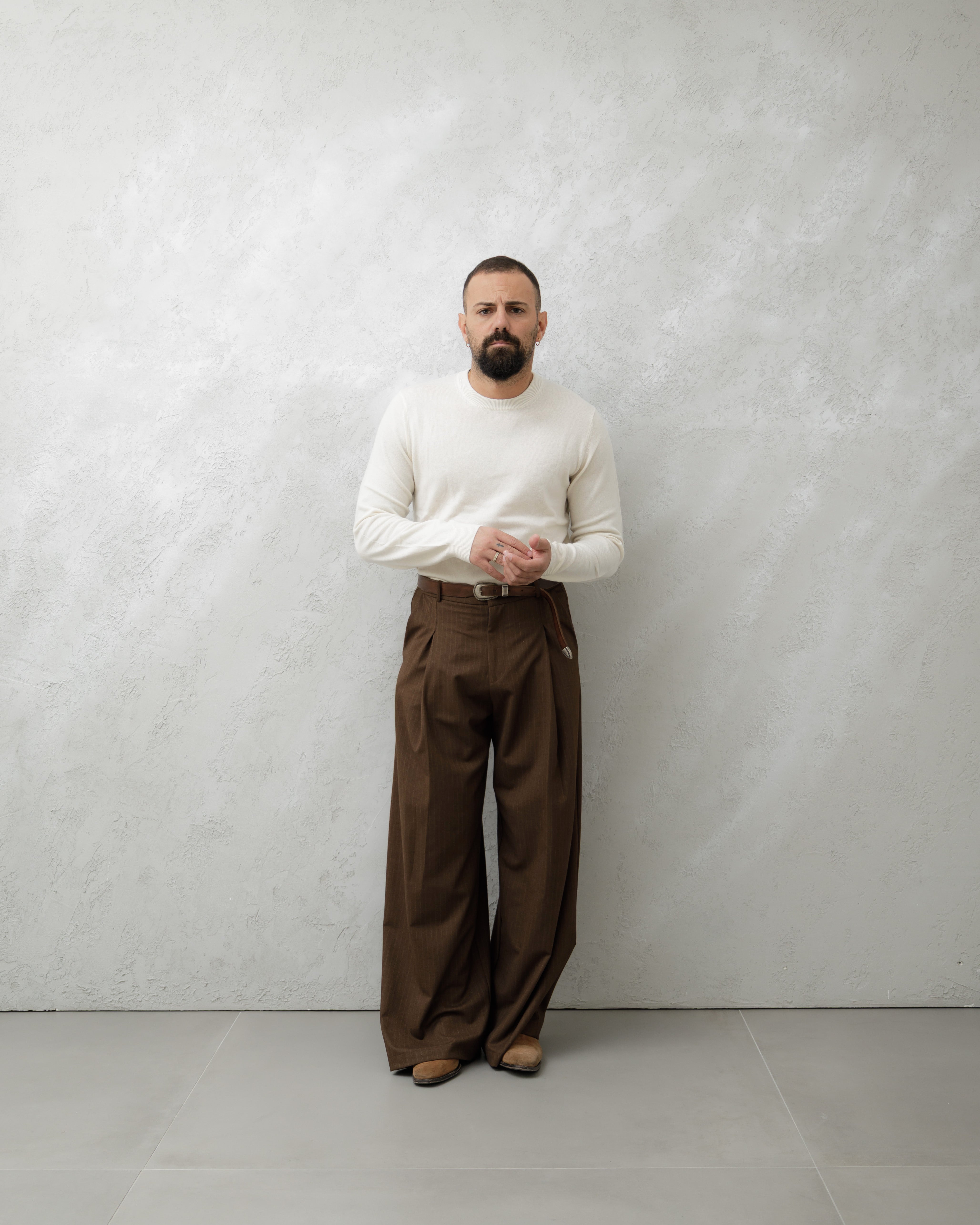 MAGLIONE IN  LANA GIROCOLLO - WW2017 Bianco