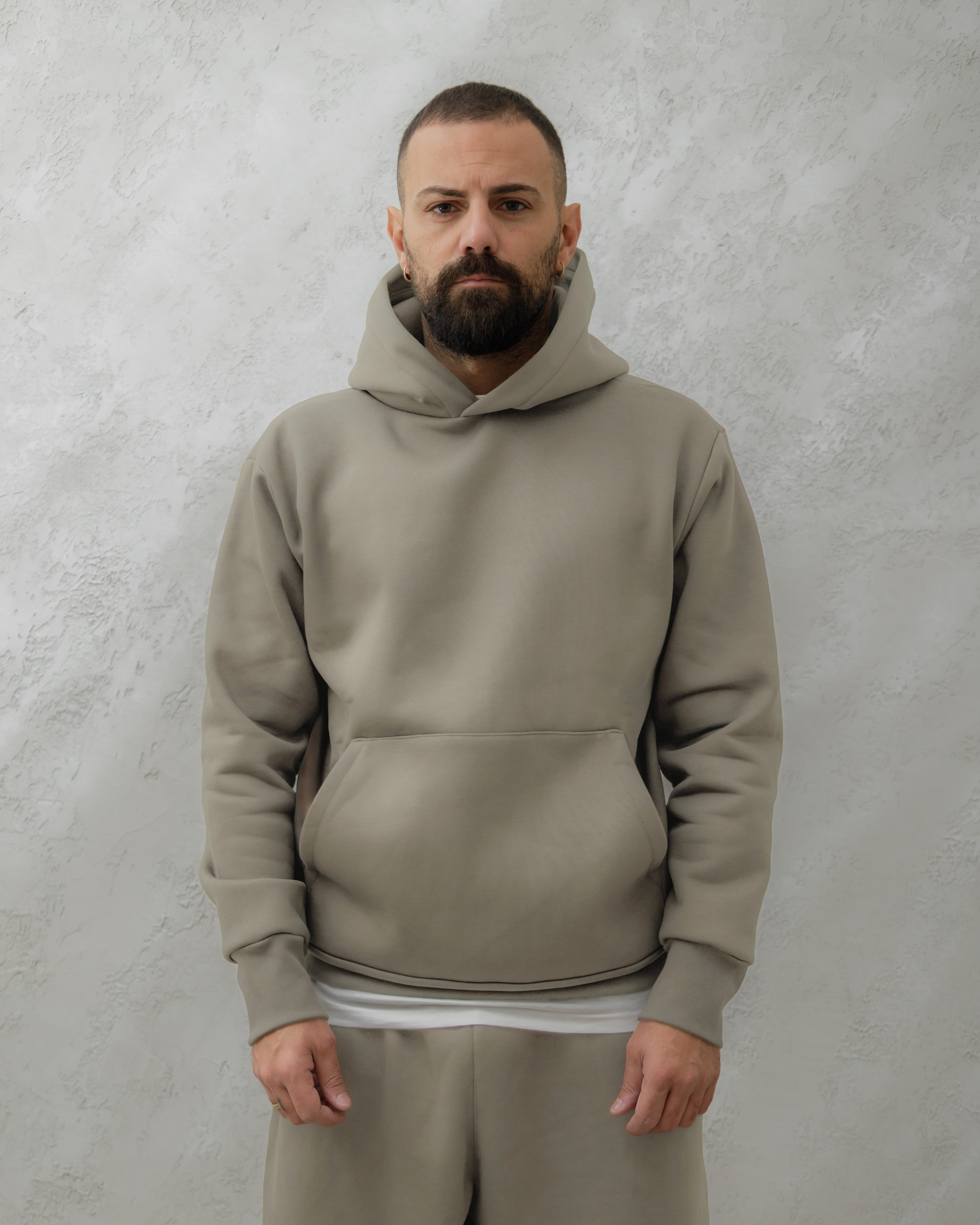 FELPA CON CAPPUCCIO - MA1042 Beige