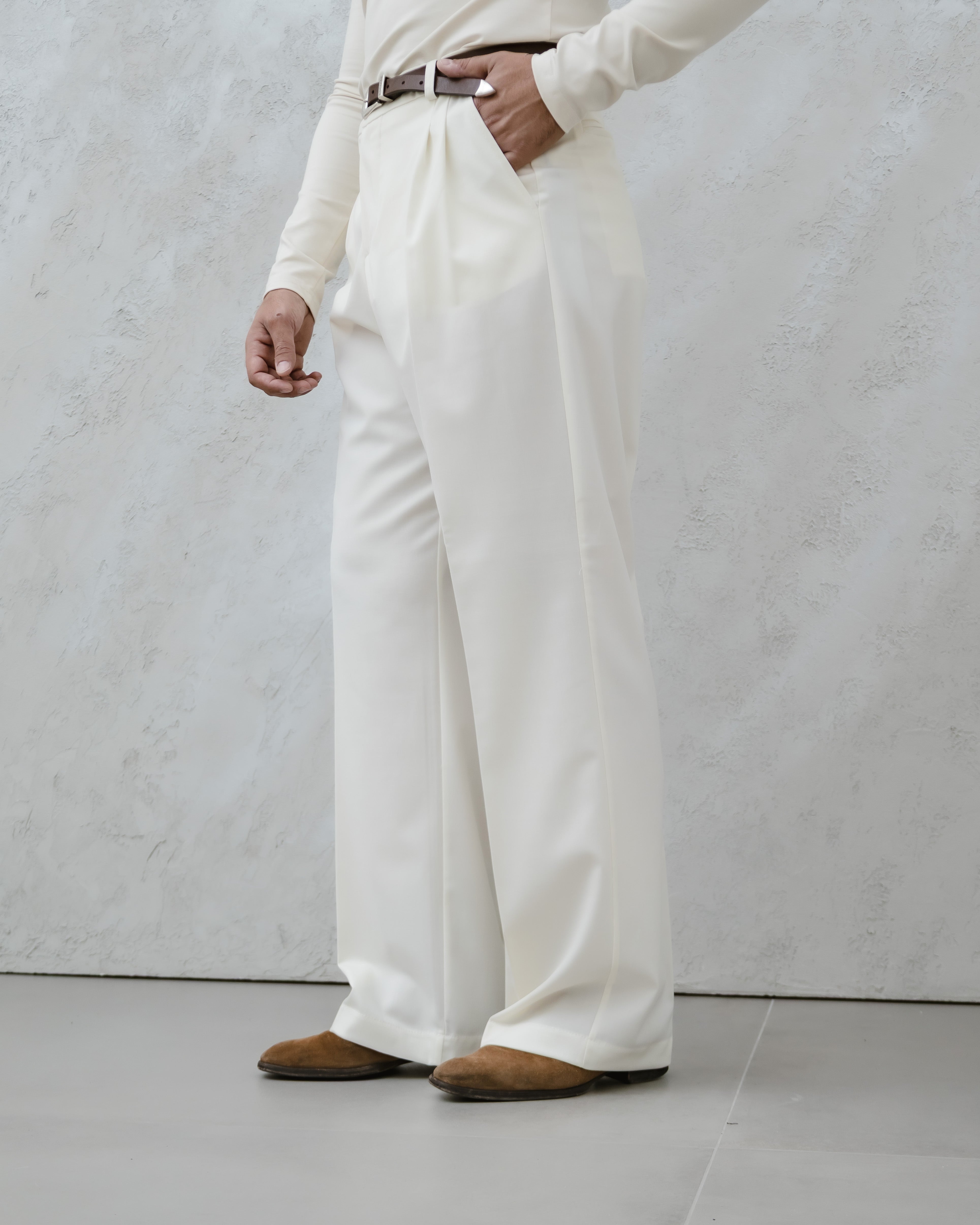 PANTALONI PALAZZO-MA1012 Bianco
