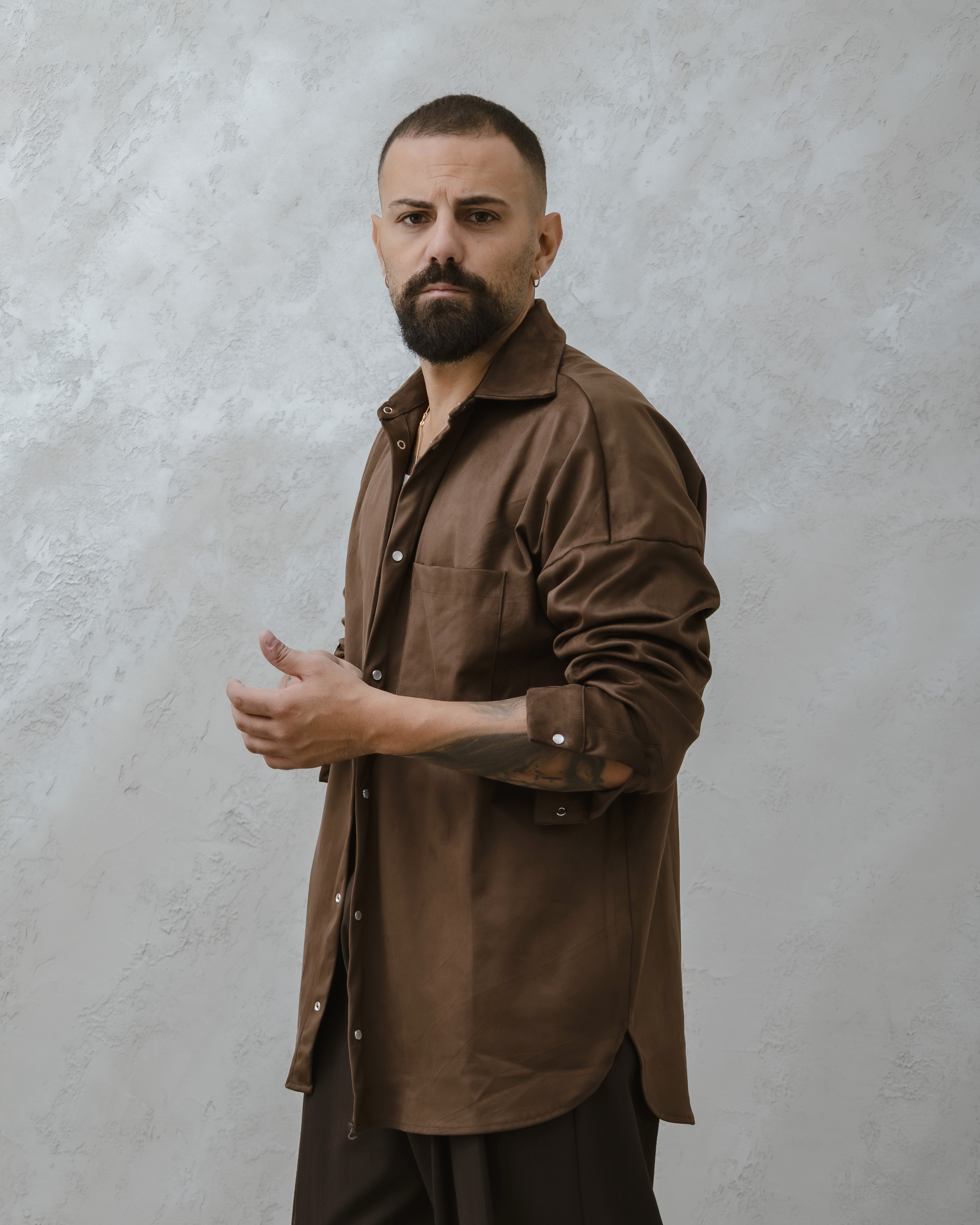 CAMICIA DAINETTO-MA1018 MARRONE