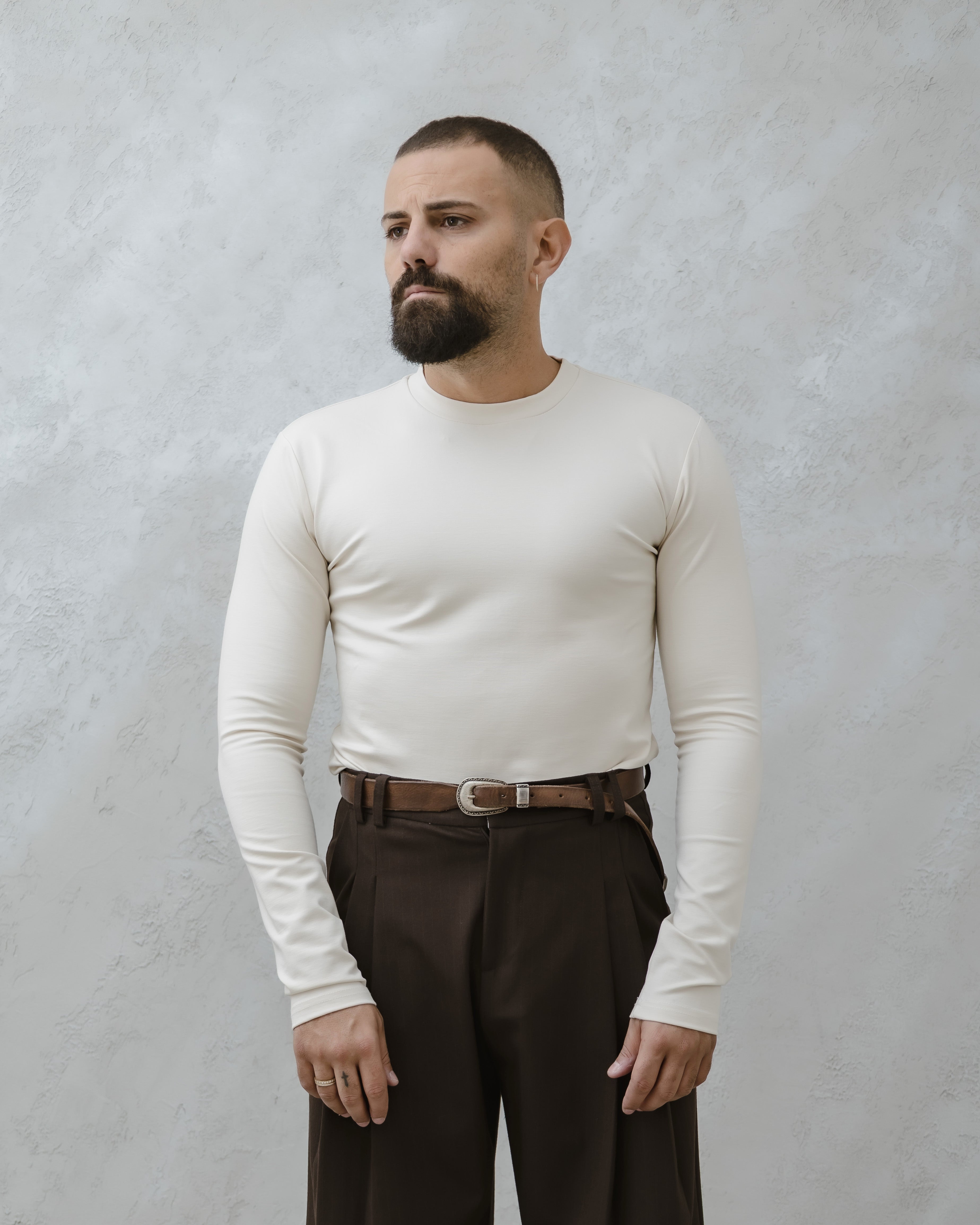 T-SHIRT GIROCOLLO PUNTO MILANO - MA1017PM Beige