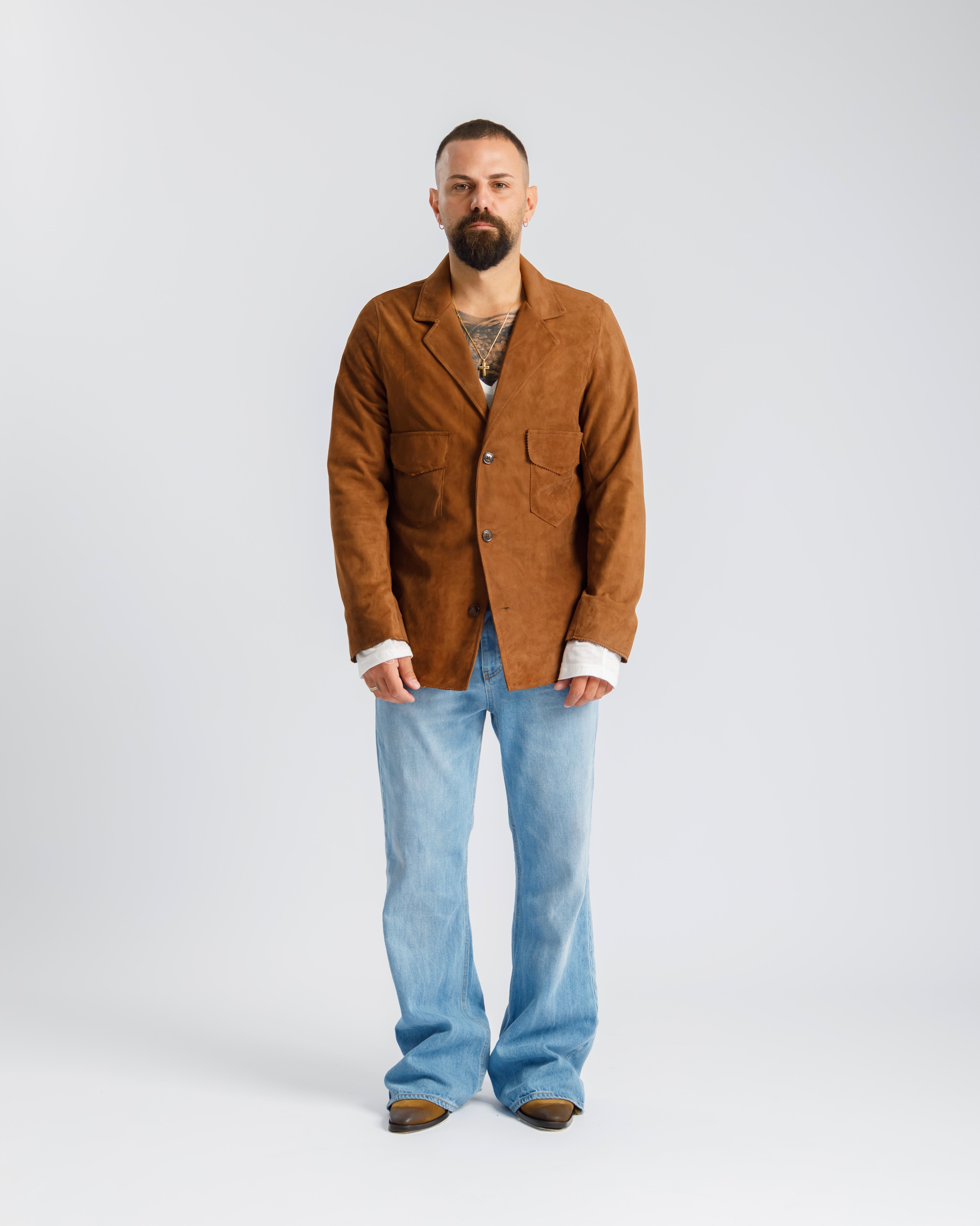 Giacca camoscio - MA71396 cognac