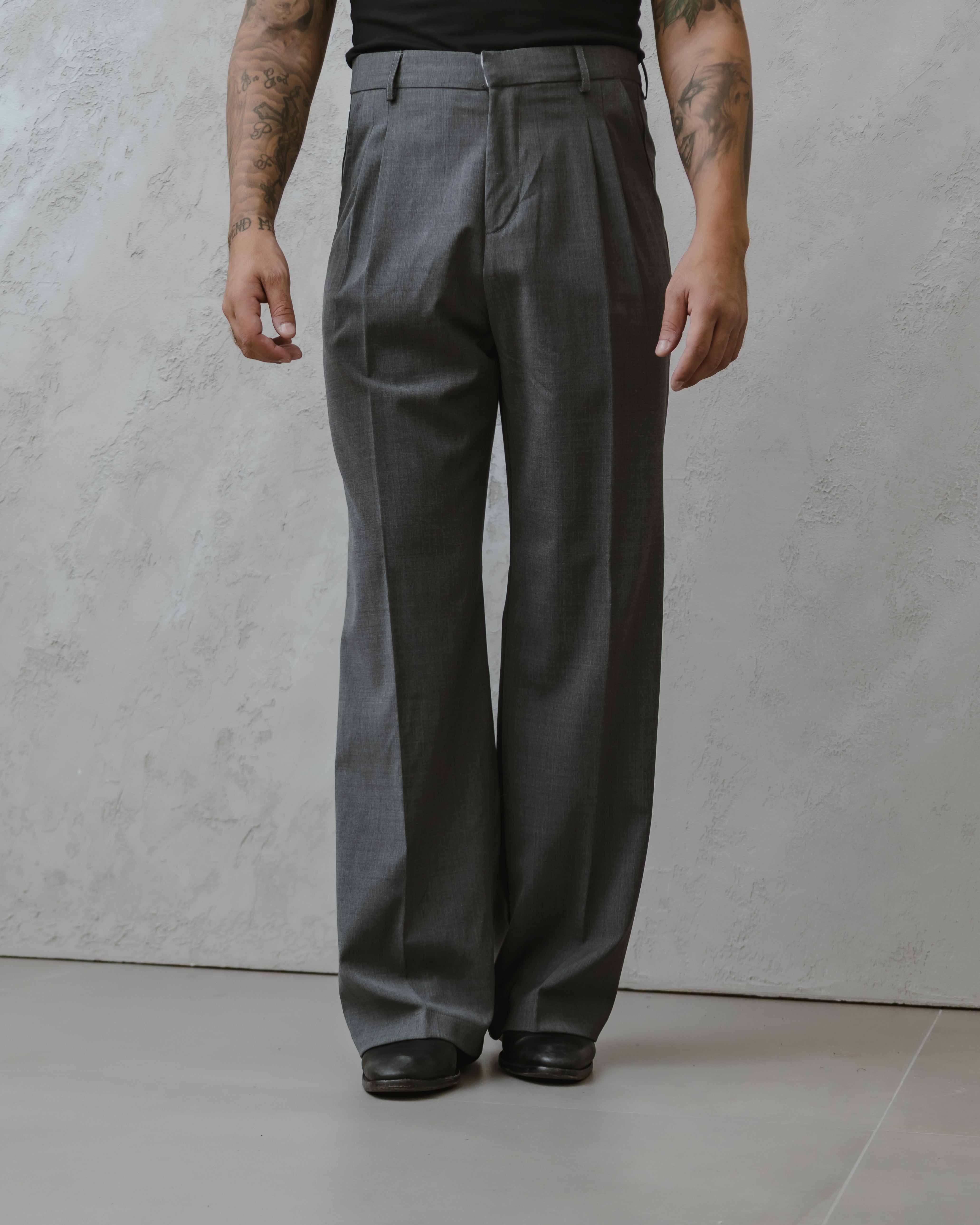 PANTALONI PALAZZO-MA1012 GRIGIO