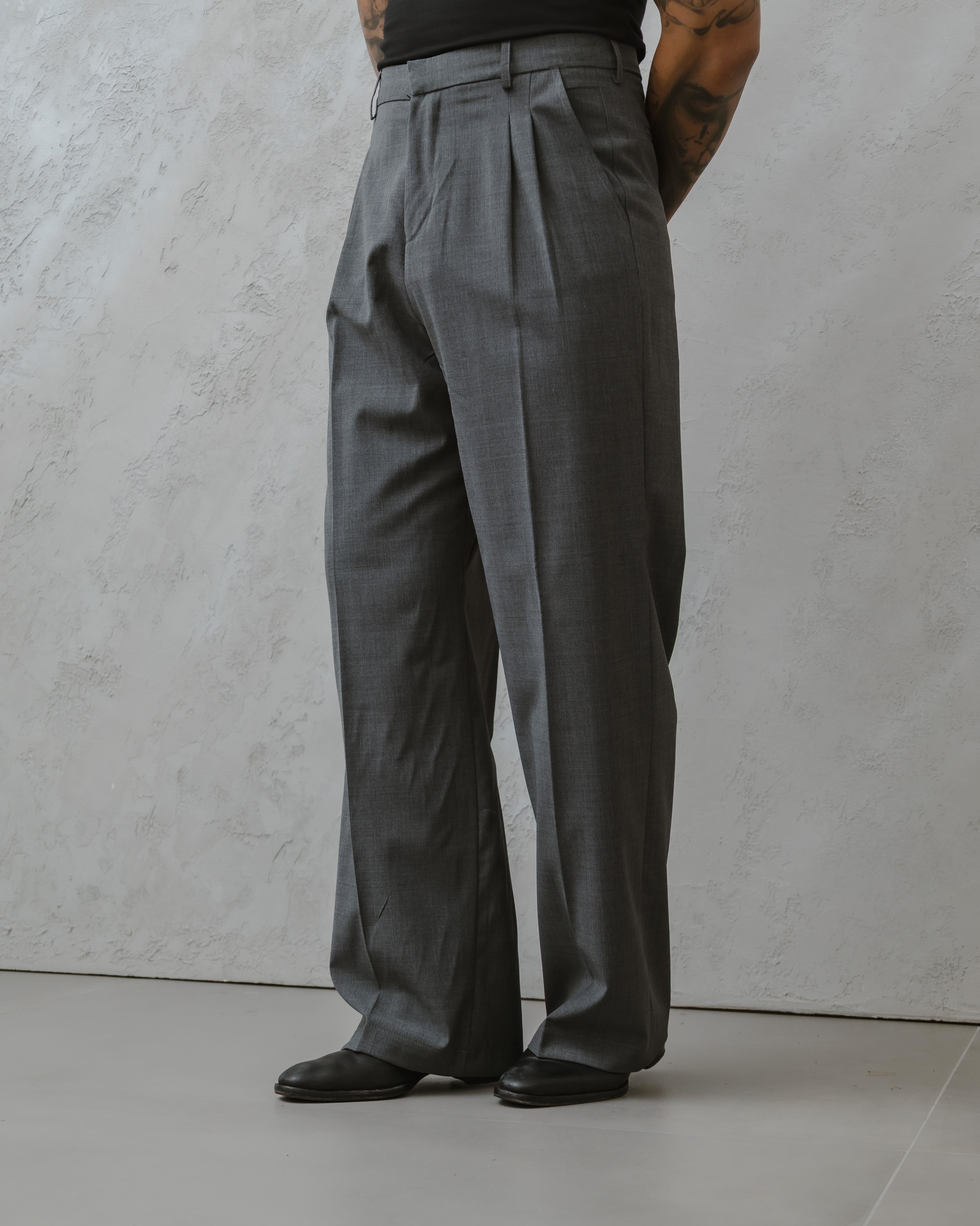 PANTALONI PALAZZO-MA1012 GRIGIO