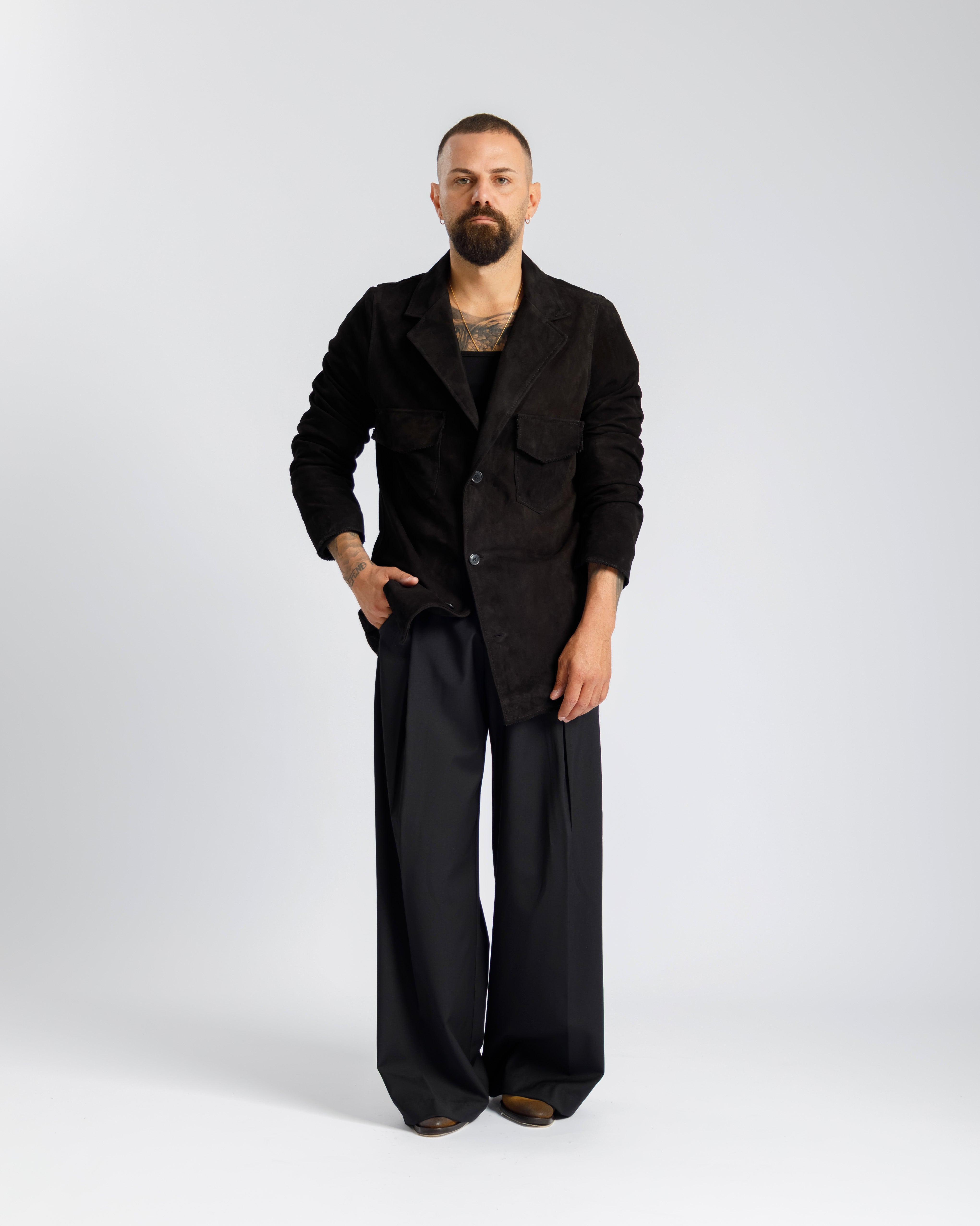 Giacca camoscio - MA71396 Nera