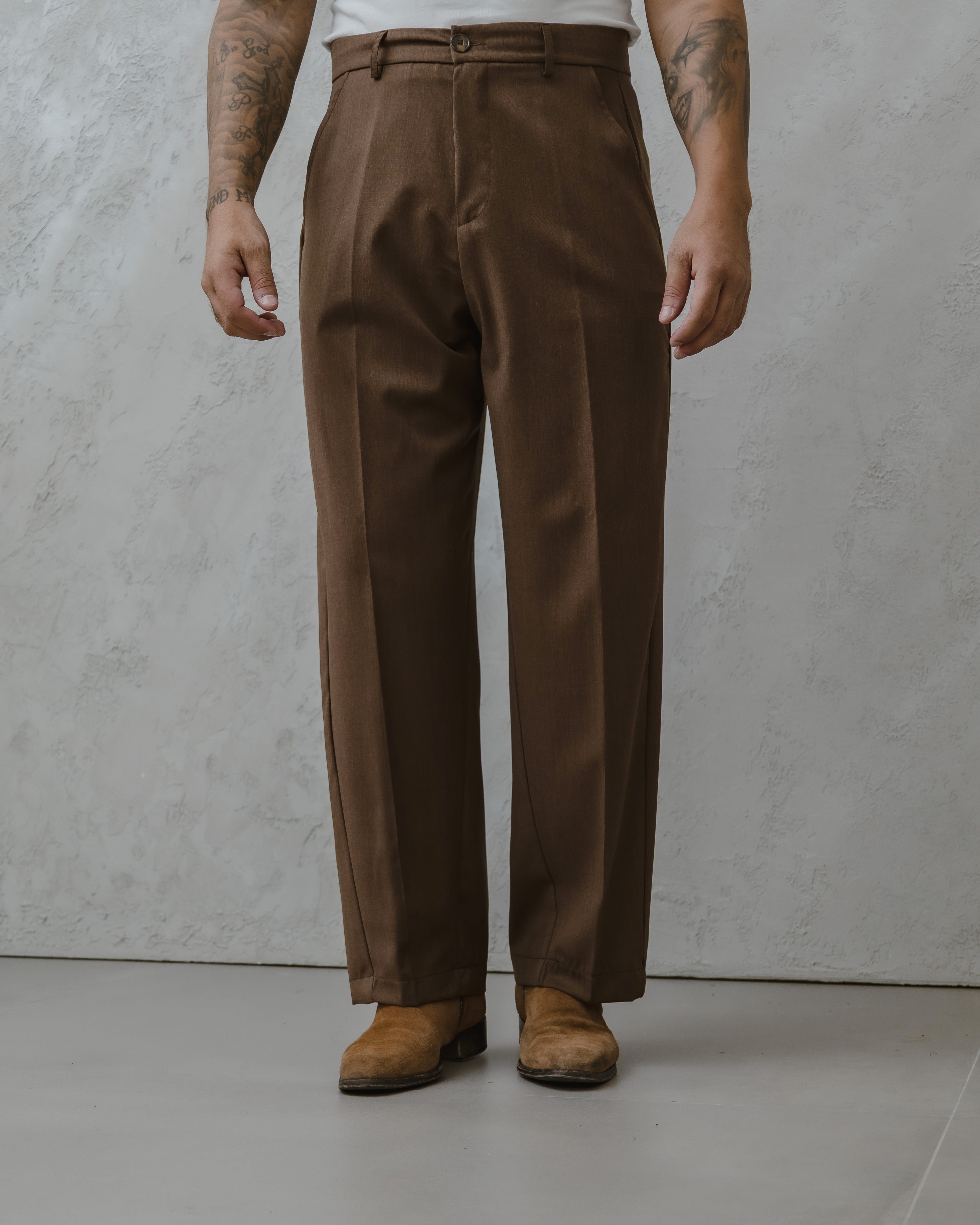 PANTALONI BALLON-MA1013 MARRONE