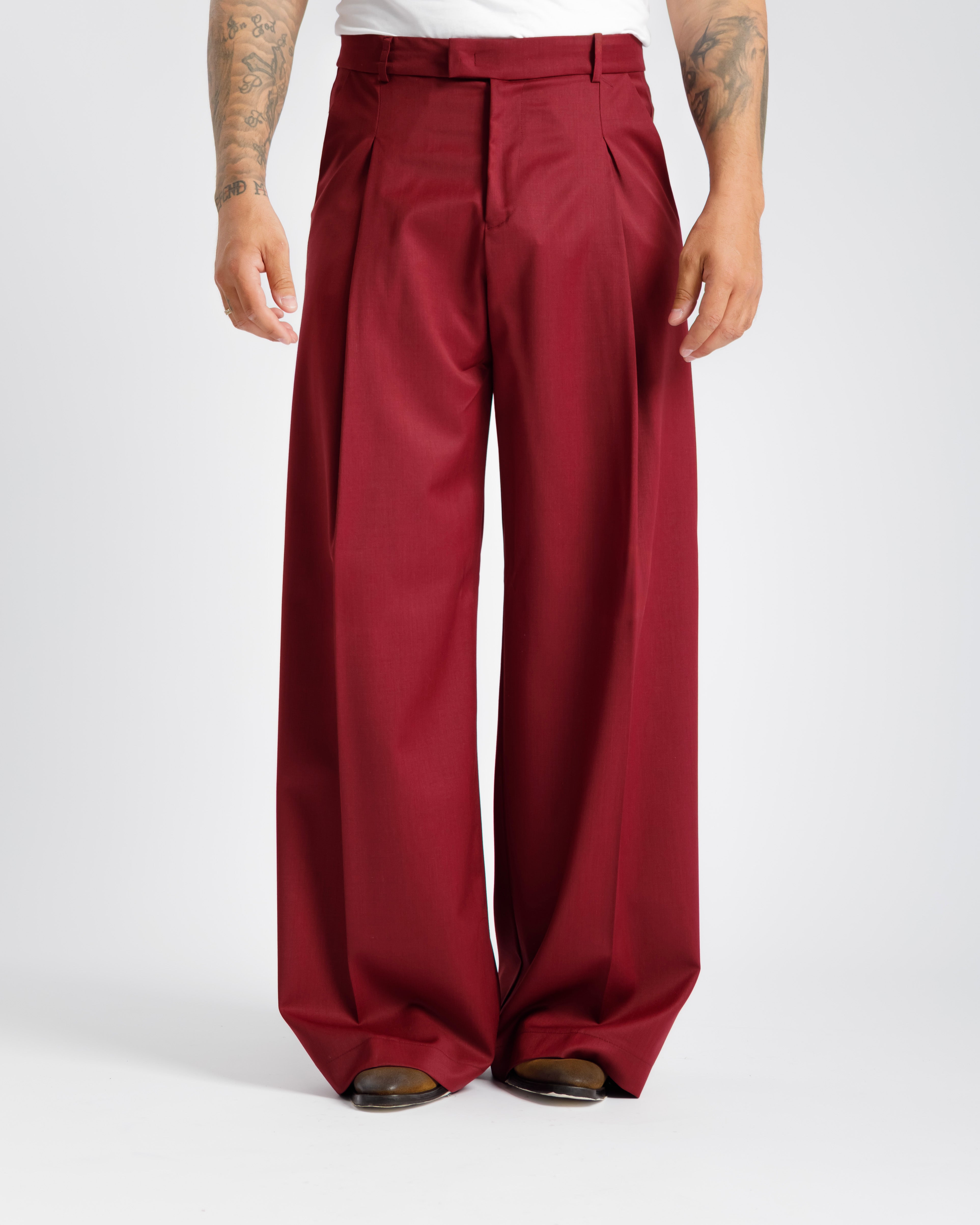 Pantaloni Wide Fit Ma1031 Bordeaux