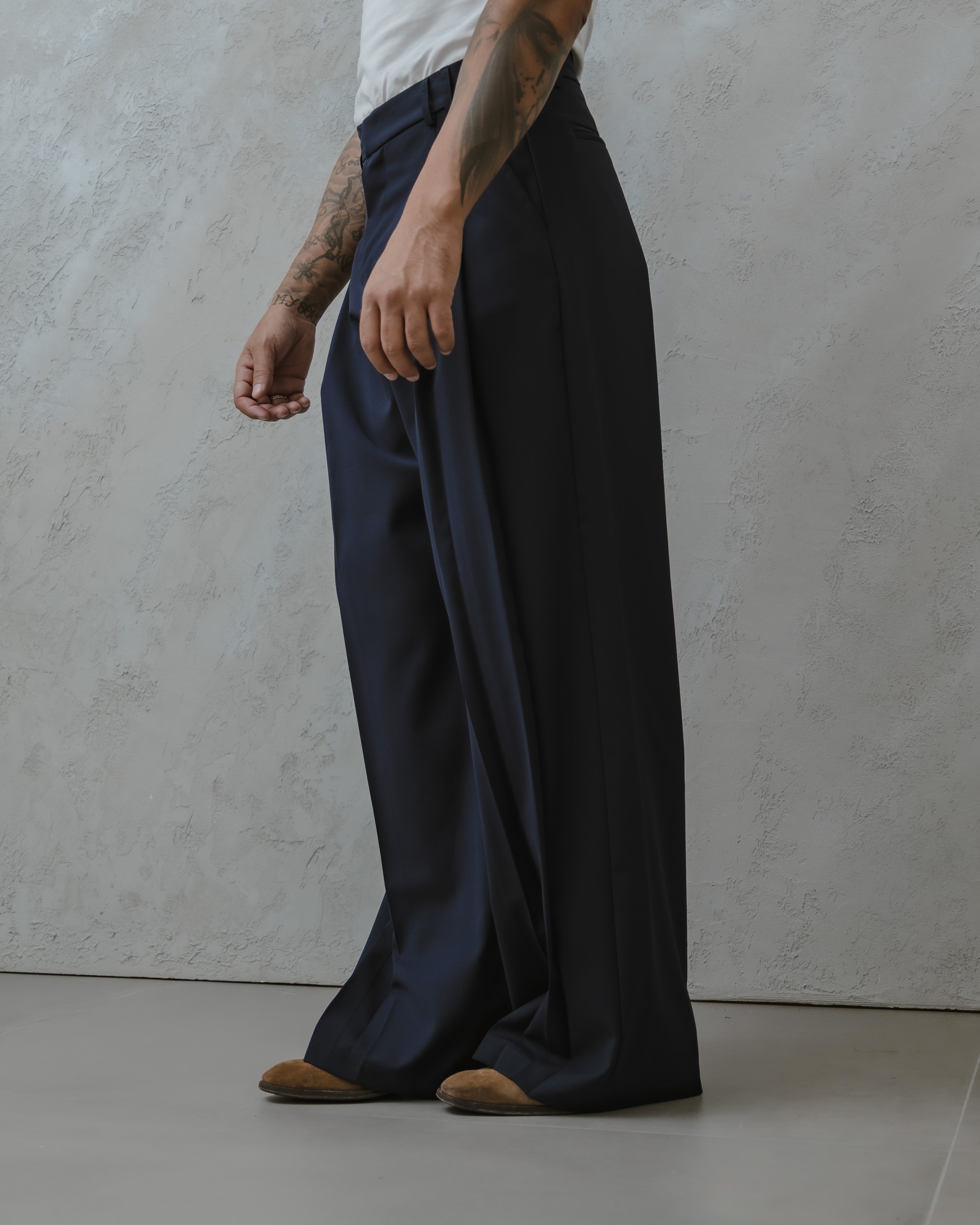 PANTALONI FONDO LARGO-MA1024 blu