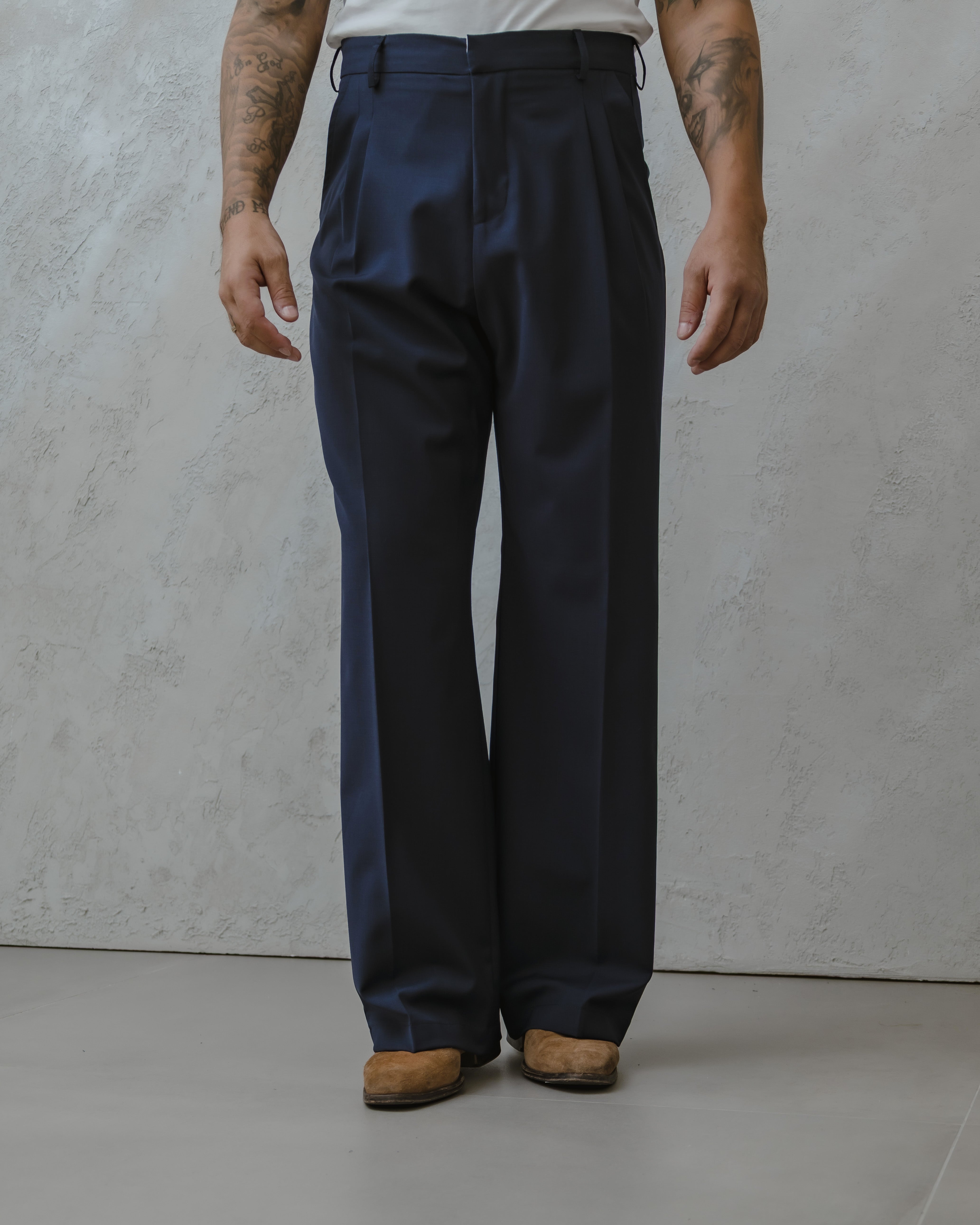 PANTALONI PALAZZO-MA1012 BLU