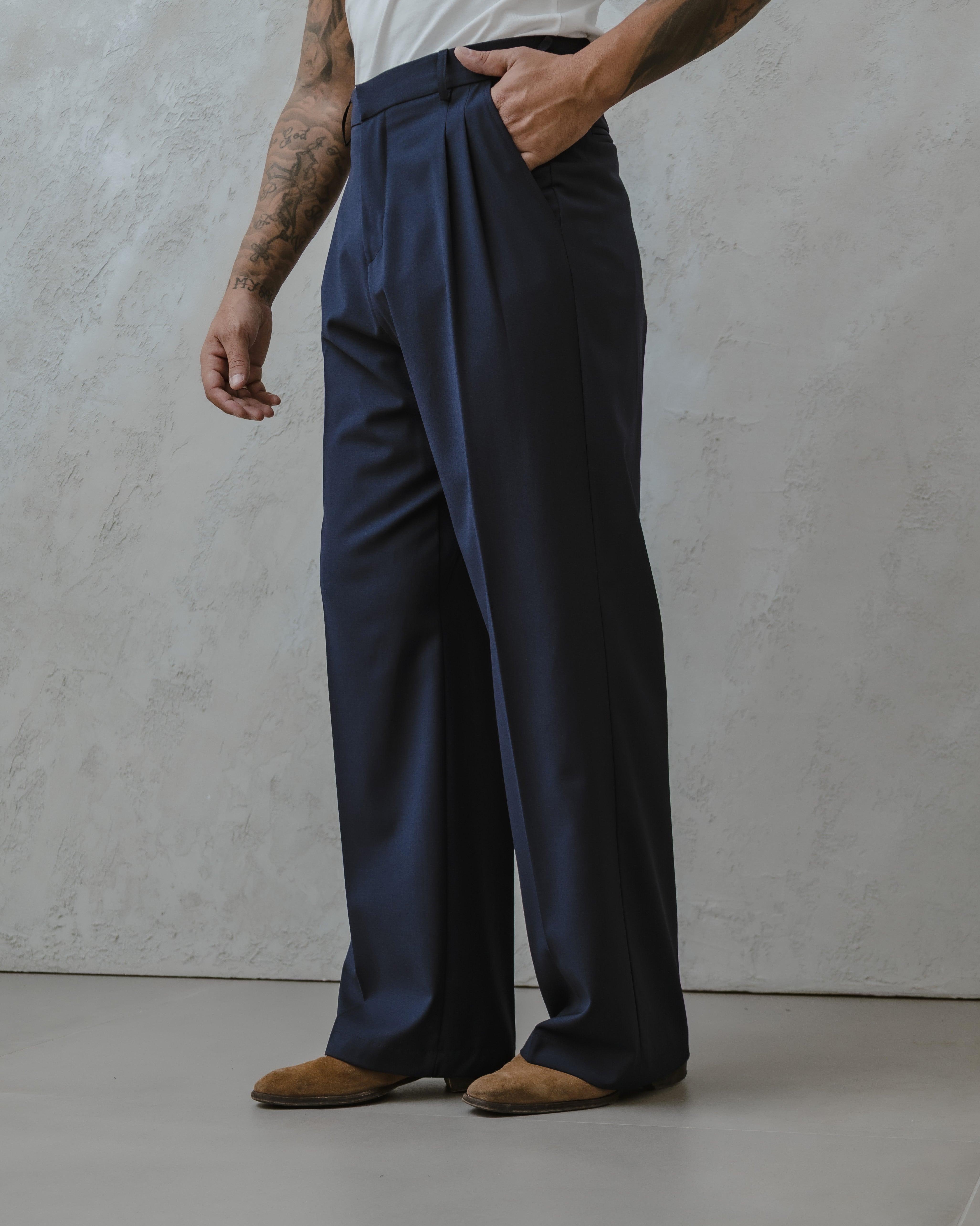 PANTALONI PALAZZO-MA1012 BLU