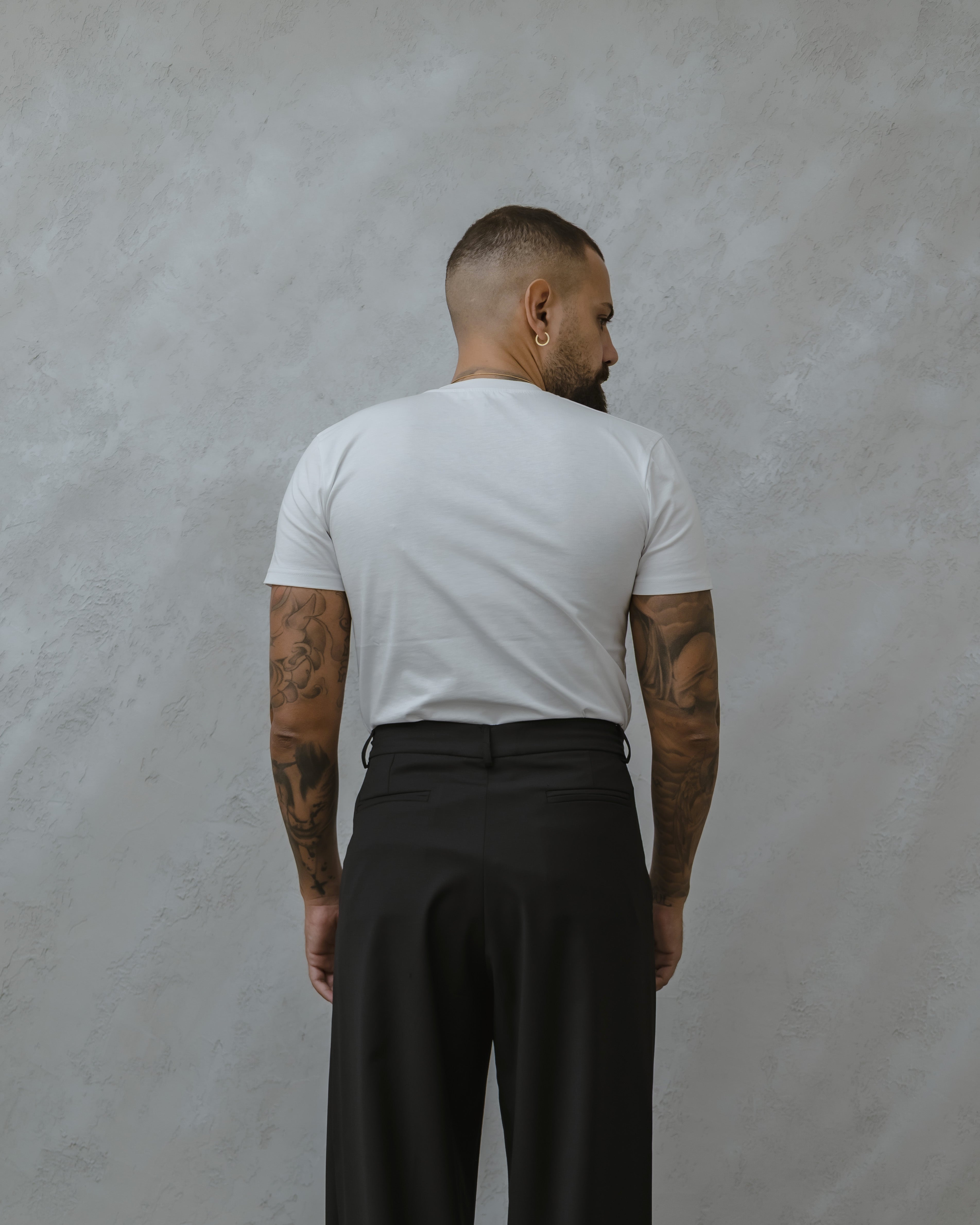 T-SHIRT SCOLLO "V"-MA1011 Bianco