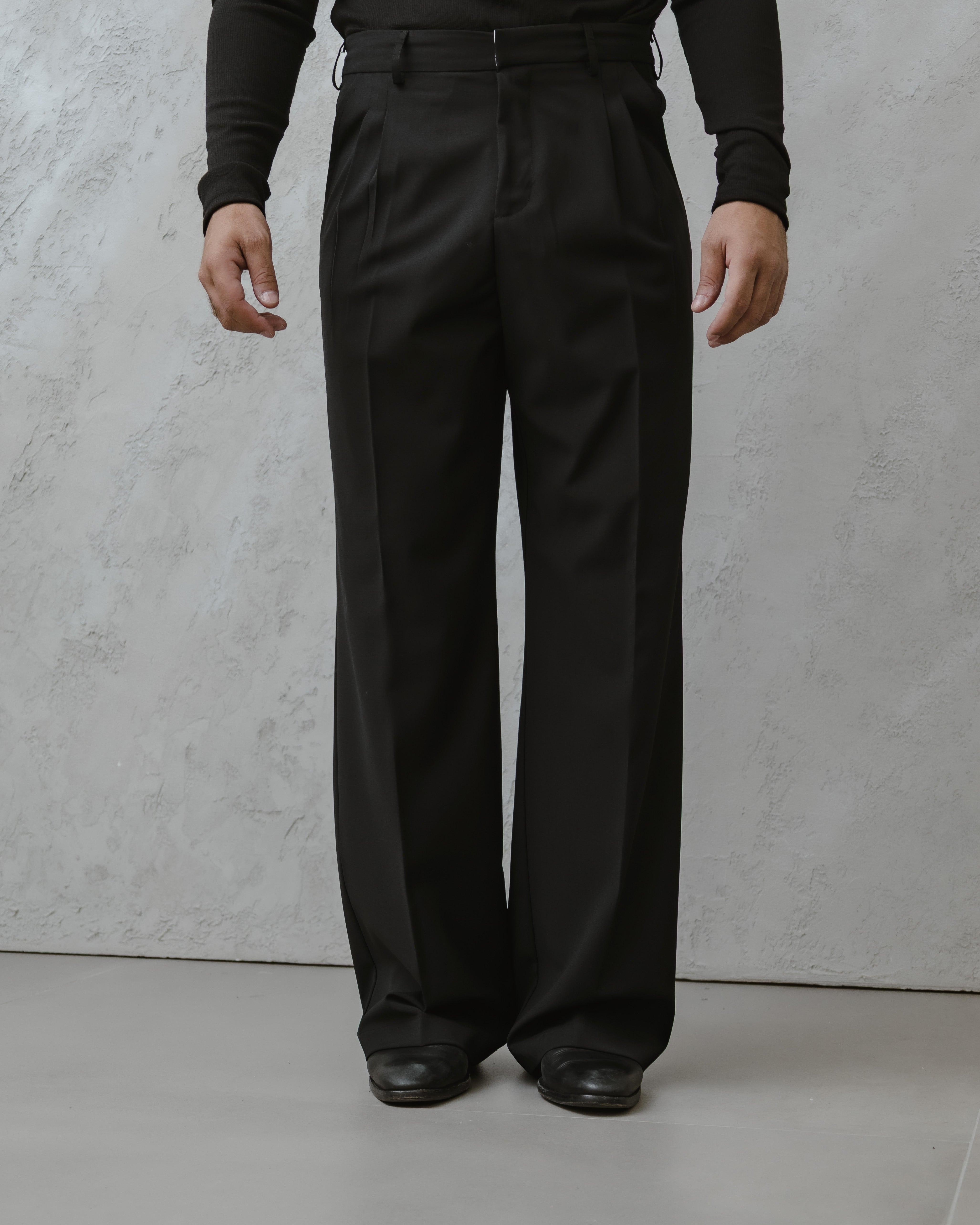 PANTALONI PALAZZO-MA1012 NERO