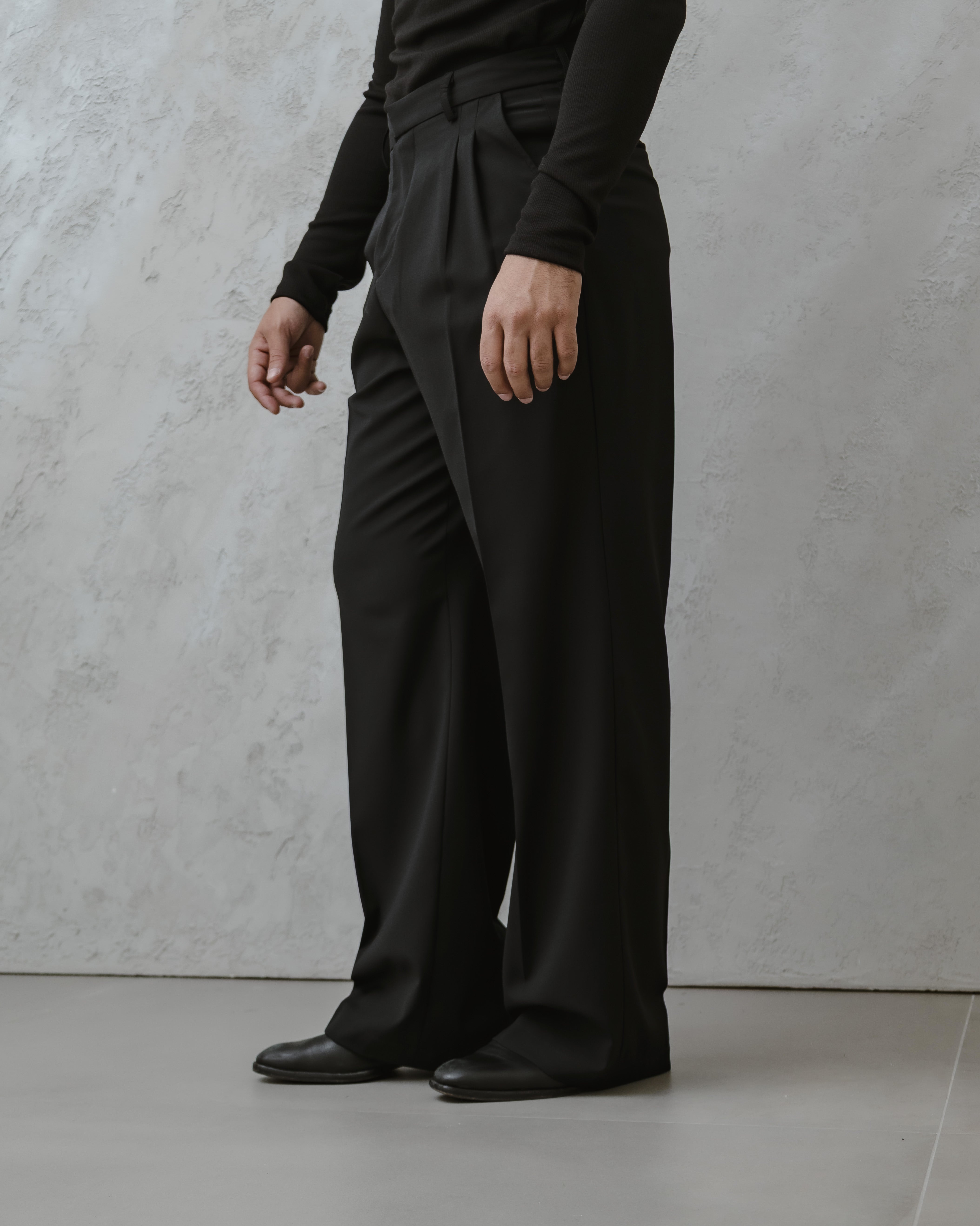 PANTALONI PALAZZO-MA1012 NERO