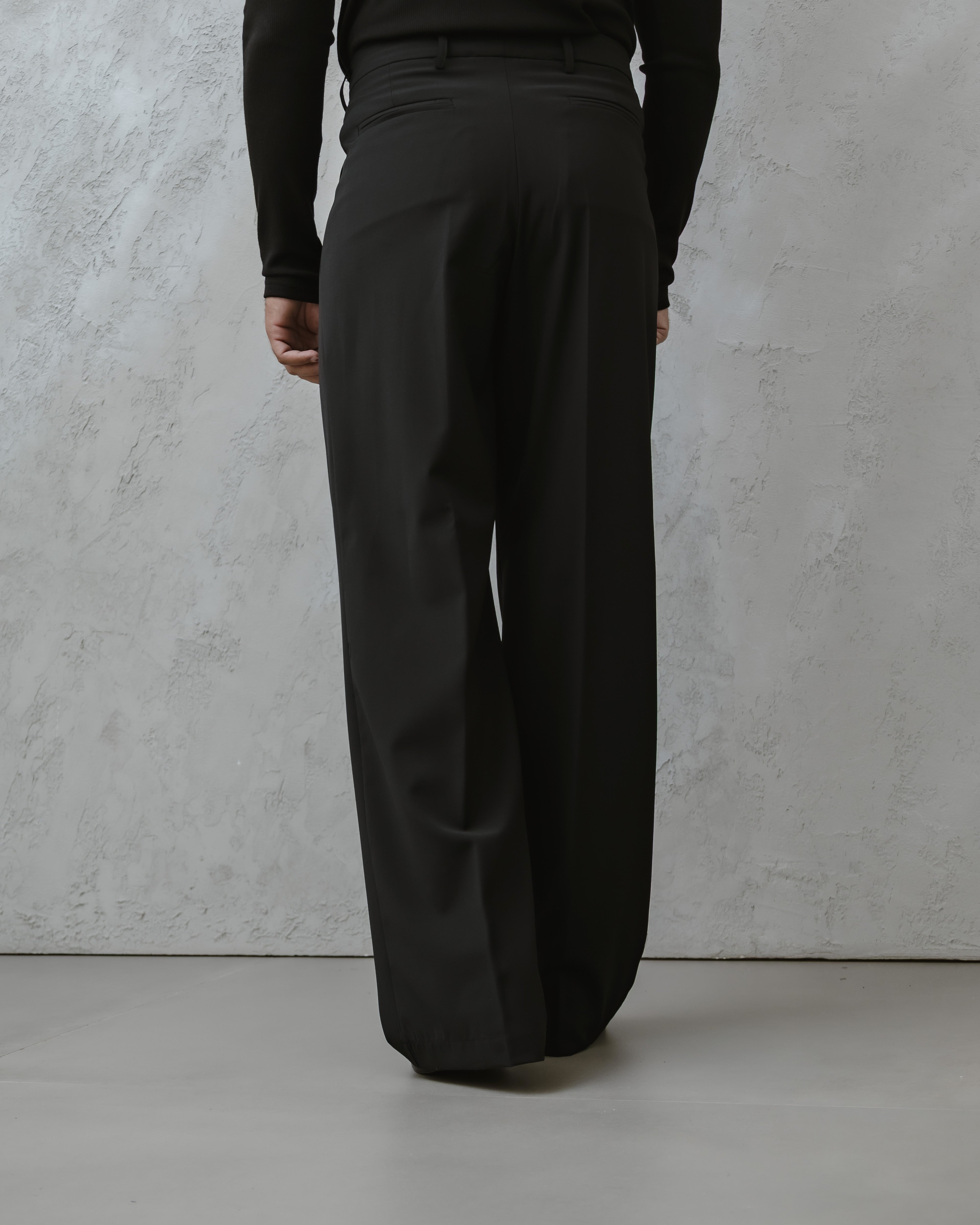 PANTALONI PALAZZO-MA1012 NERO