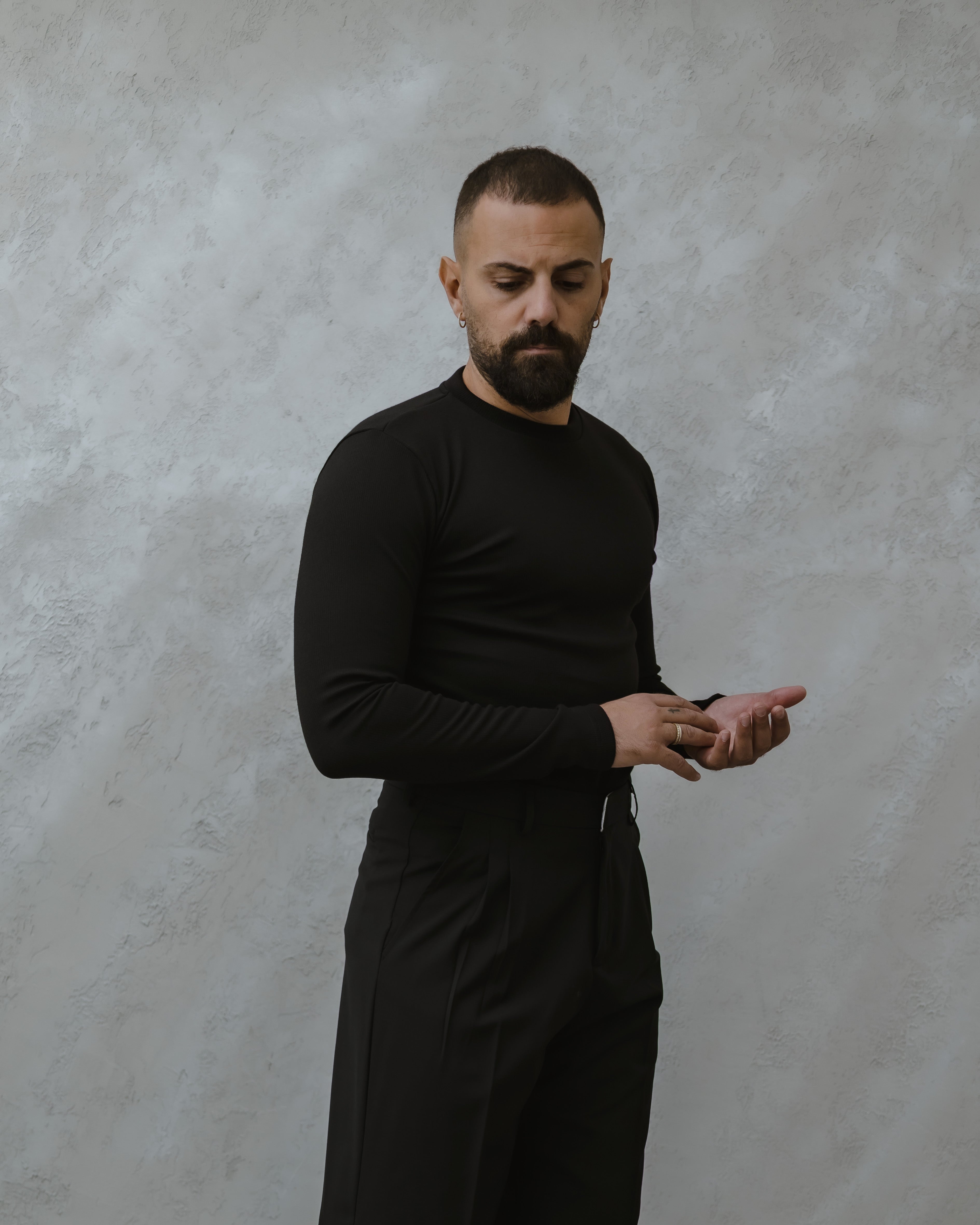 MAGLIA GIROCOLLO A COSTE - MA1017 NERO