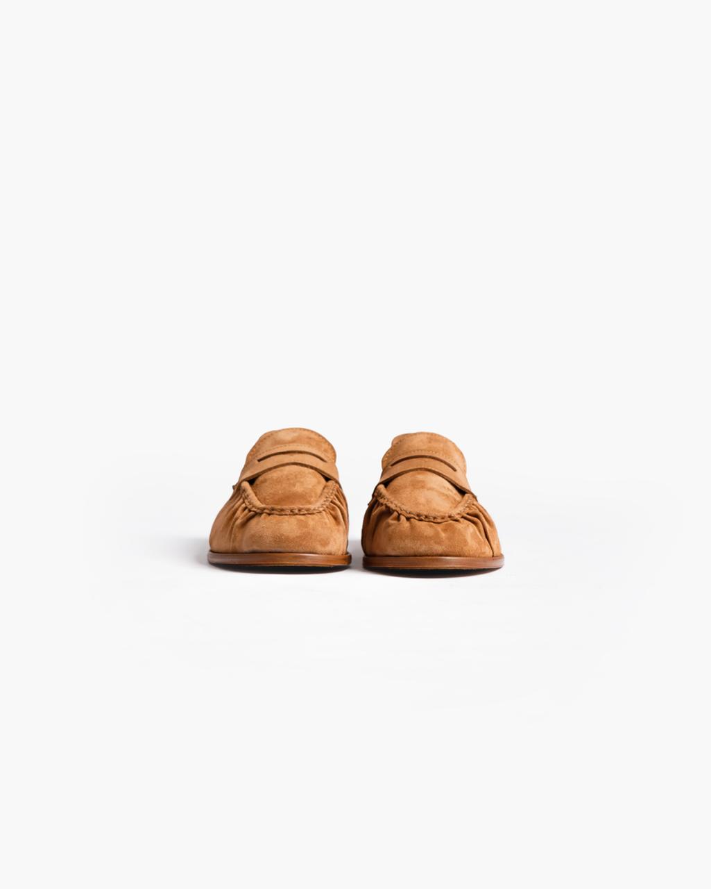 Mocassino in camoscio penny - CUOIO