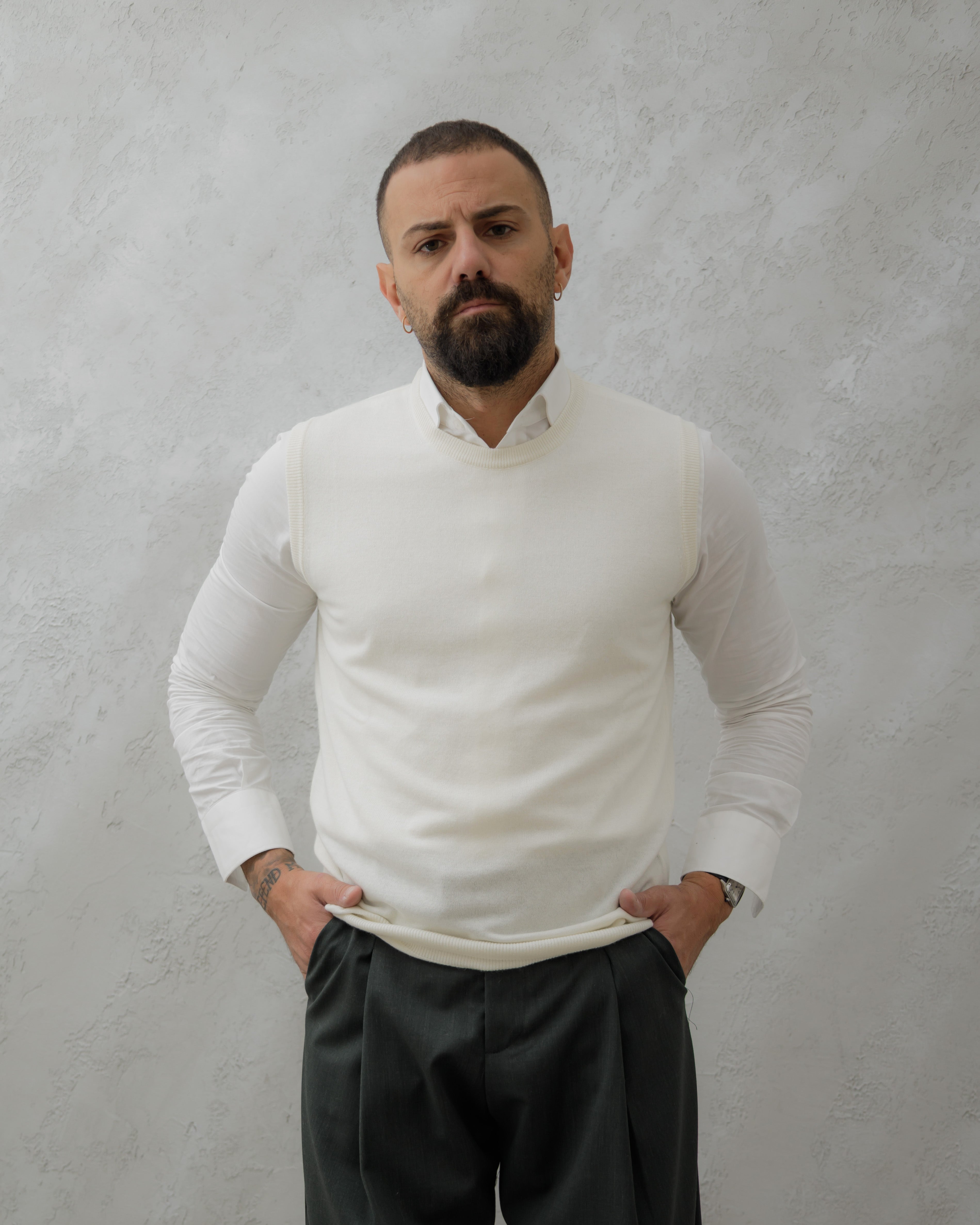 GILET IN LANA - MA7274 Bianco