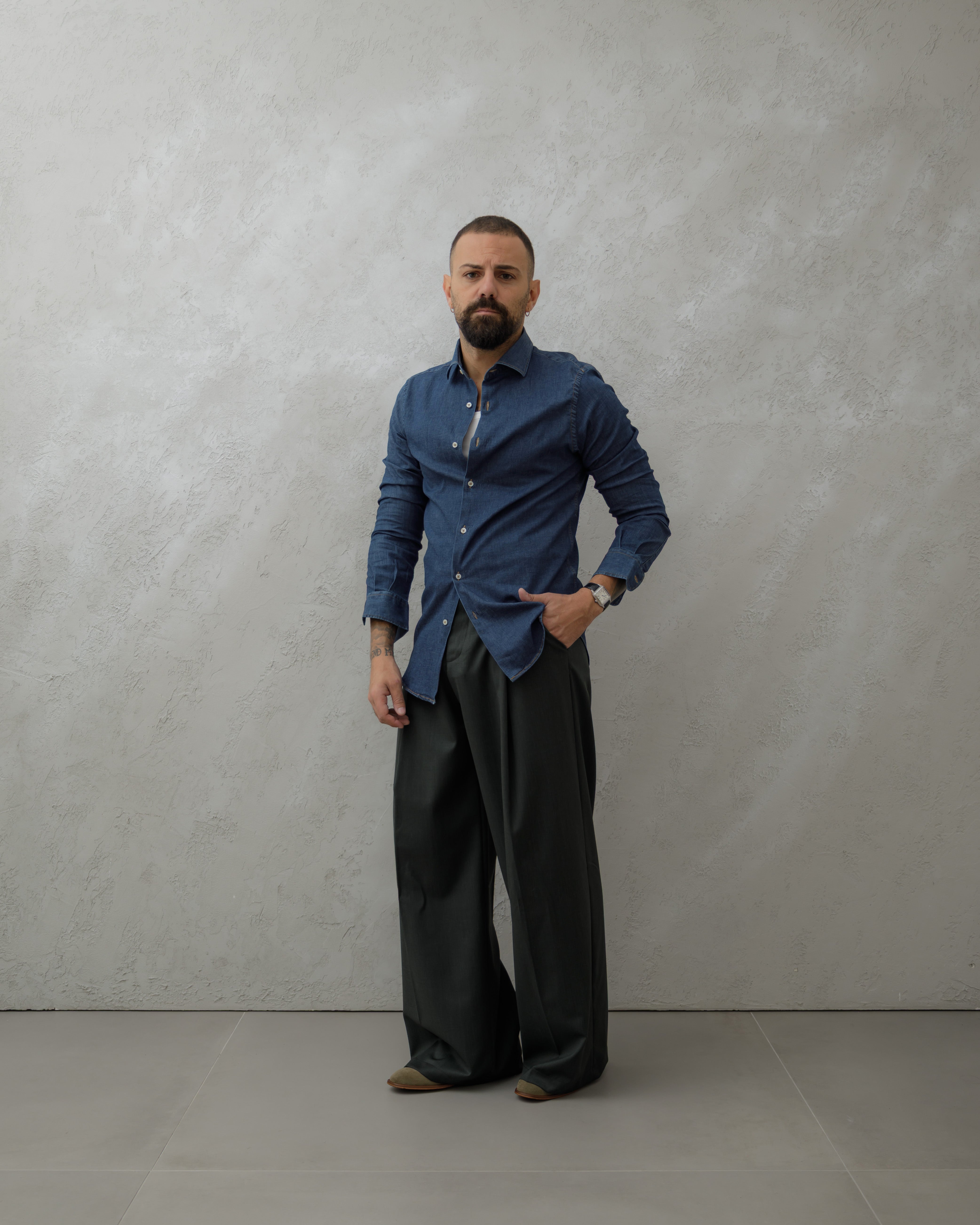 CAMICIA DENIM  - MA8517 BLU