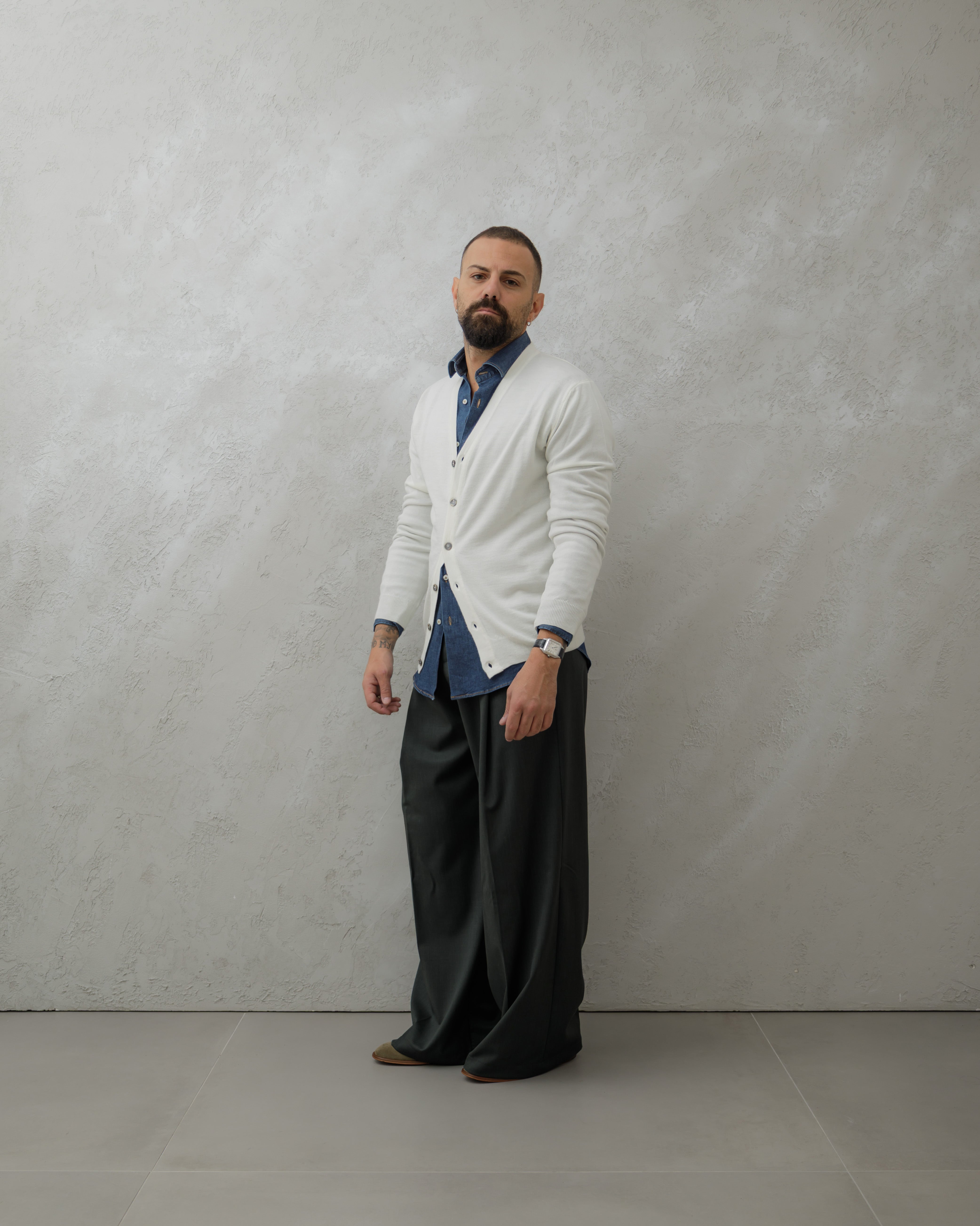 CARDIGAN IN LANA - MA8517 Bianco