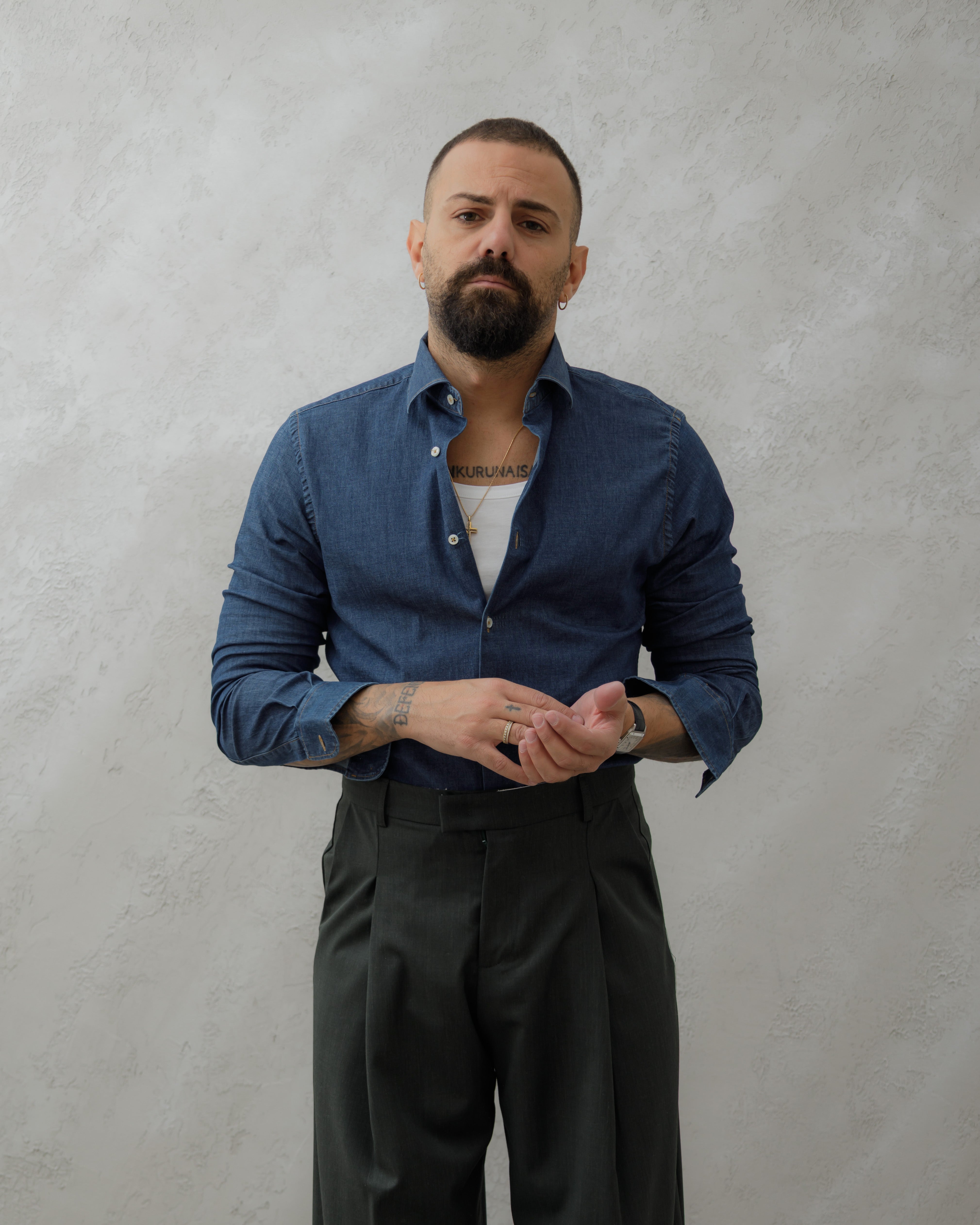 CAMICIA DENIM  - MA8517 BLU