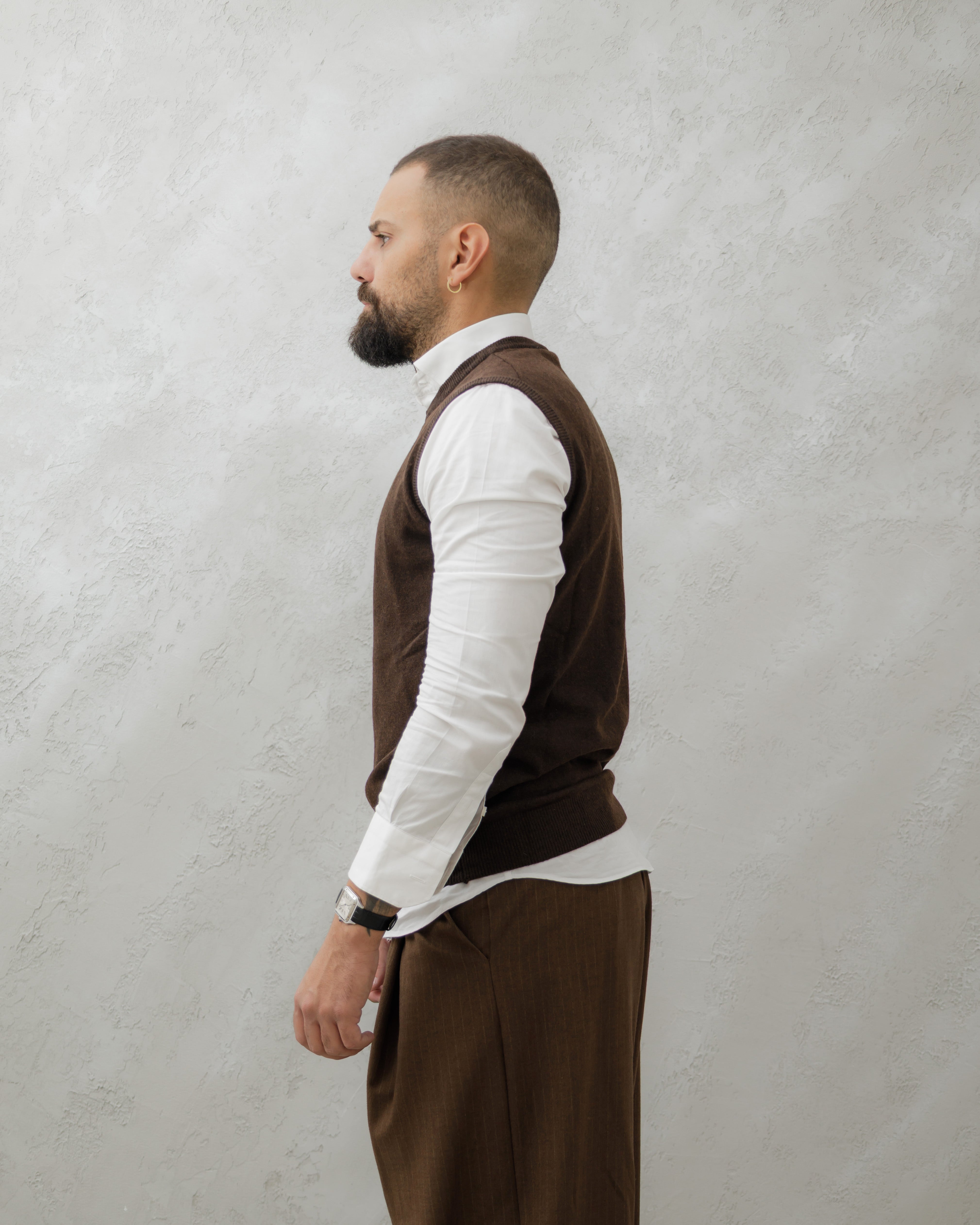 GILET IN LANA - MA7274 Testa di moro