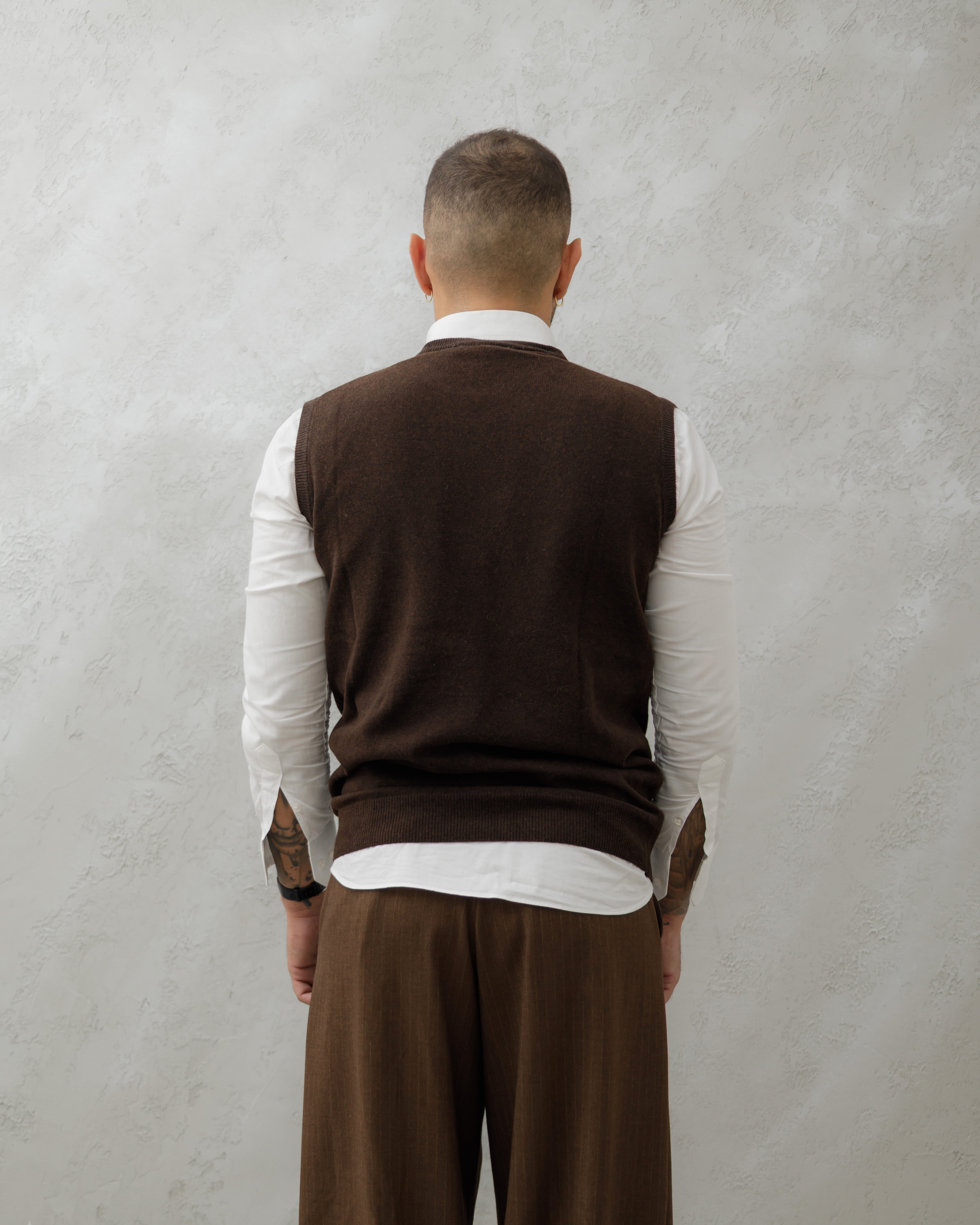 GILET IN LANA - MA7274 Testa di moro