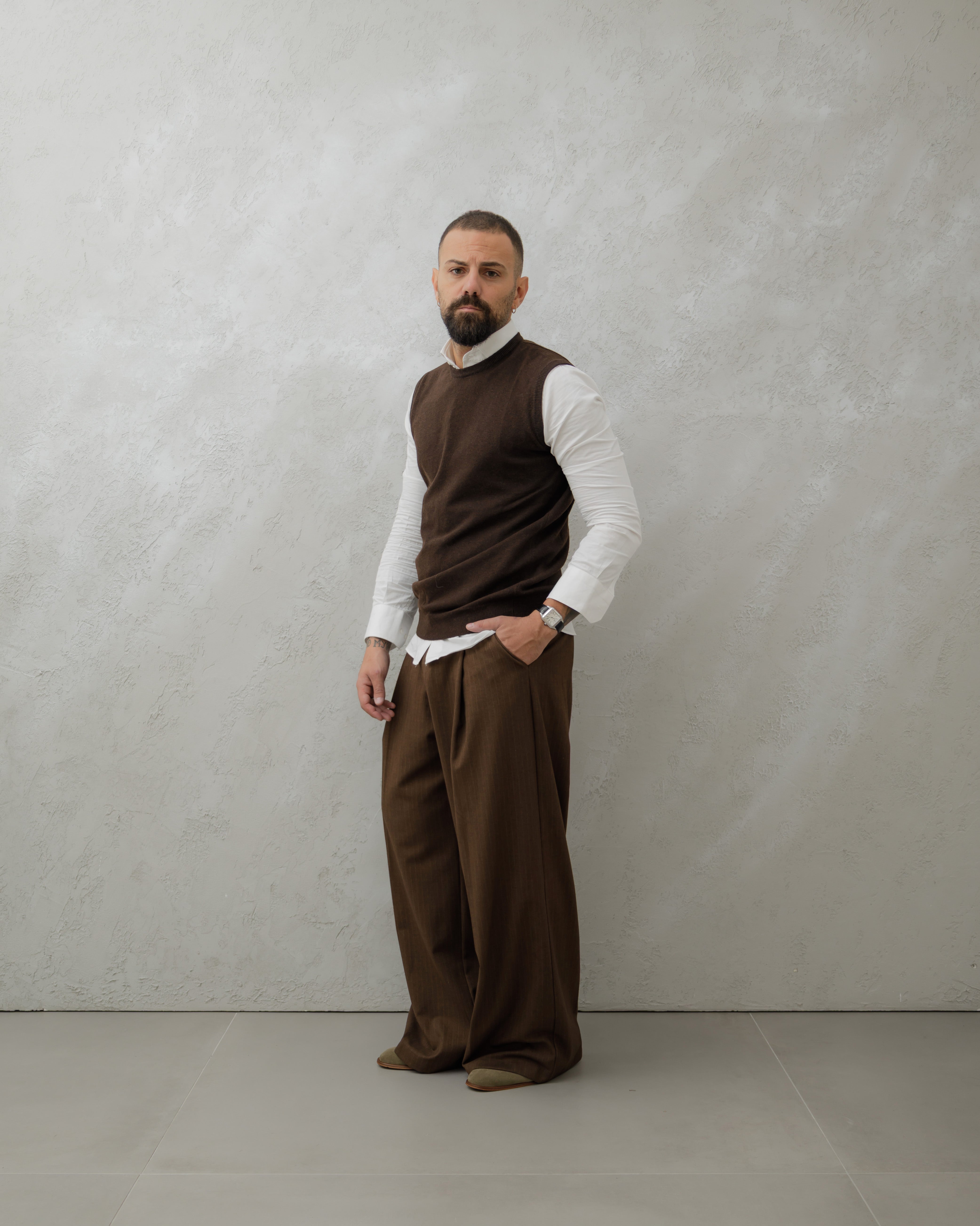 GILET IN LANA - MA7274 Testa di moro