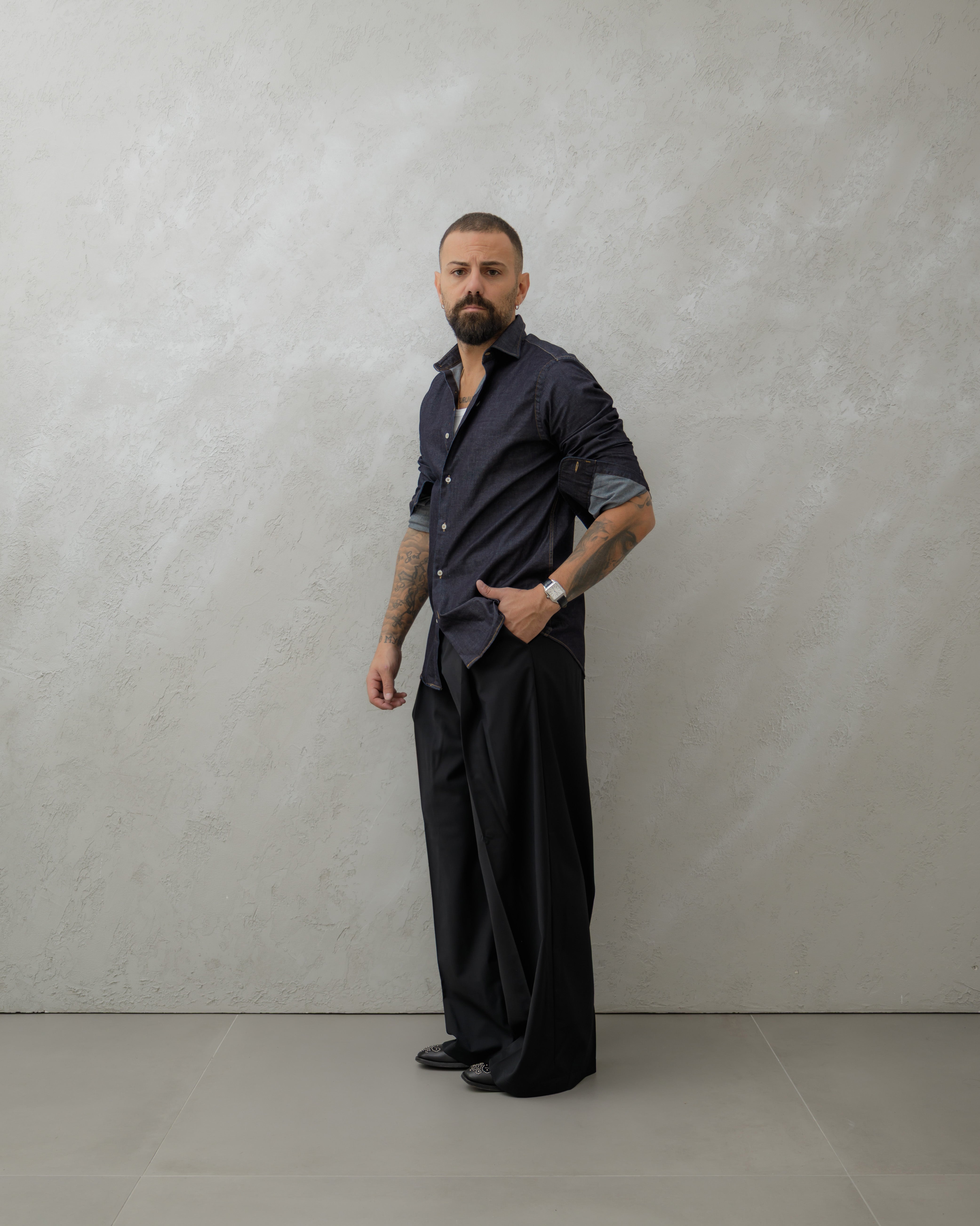 CAMICIA DENIM  - MA8517 BLU