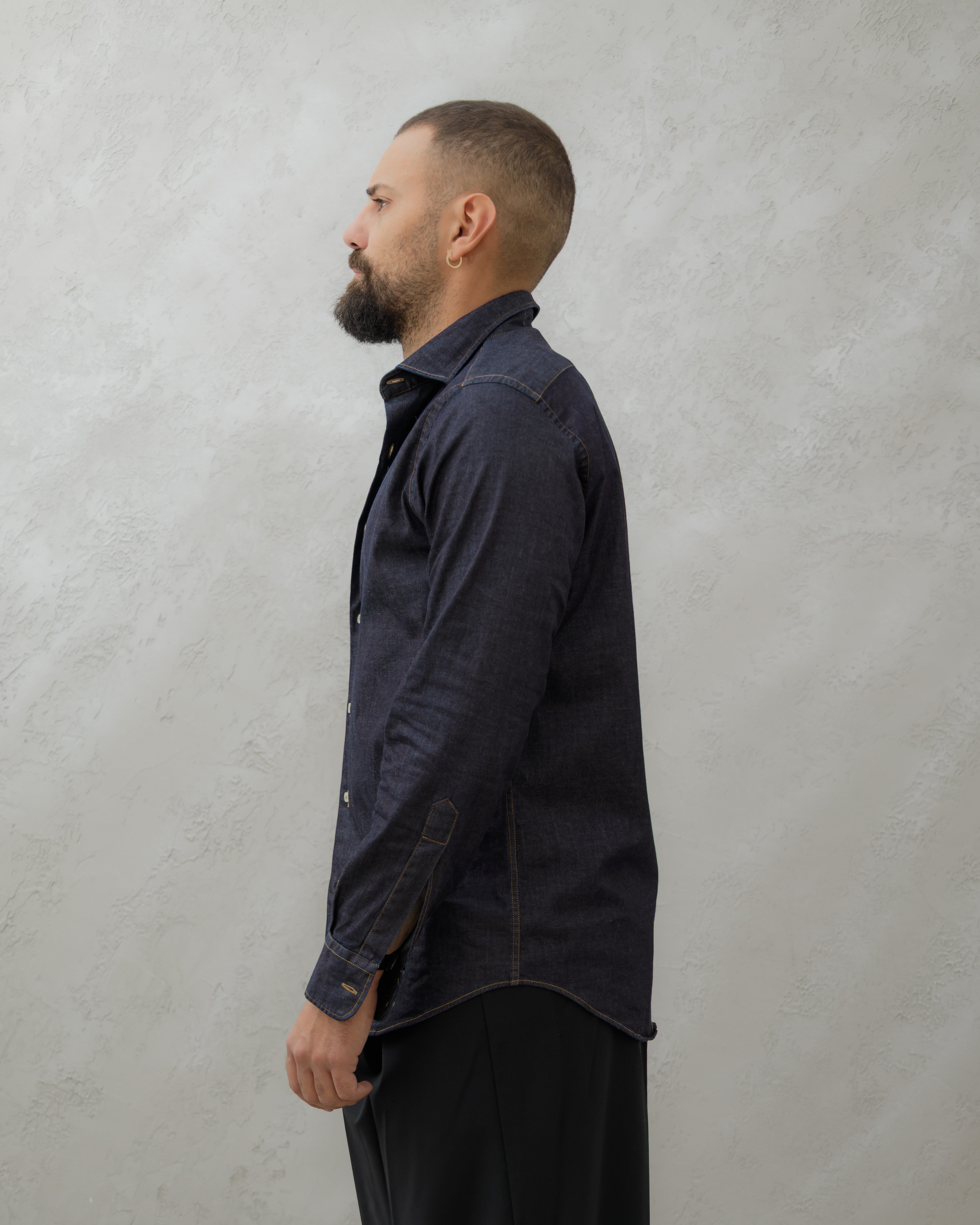 CAMICIA DENIM  - MA8517 NERO