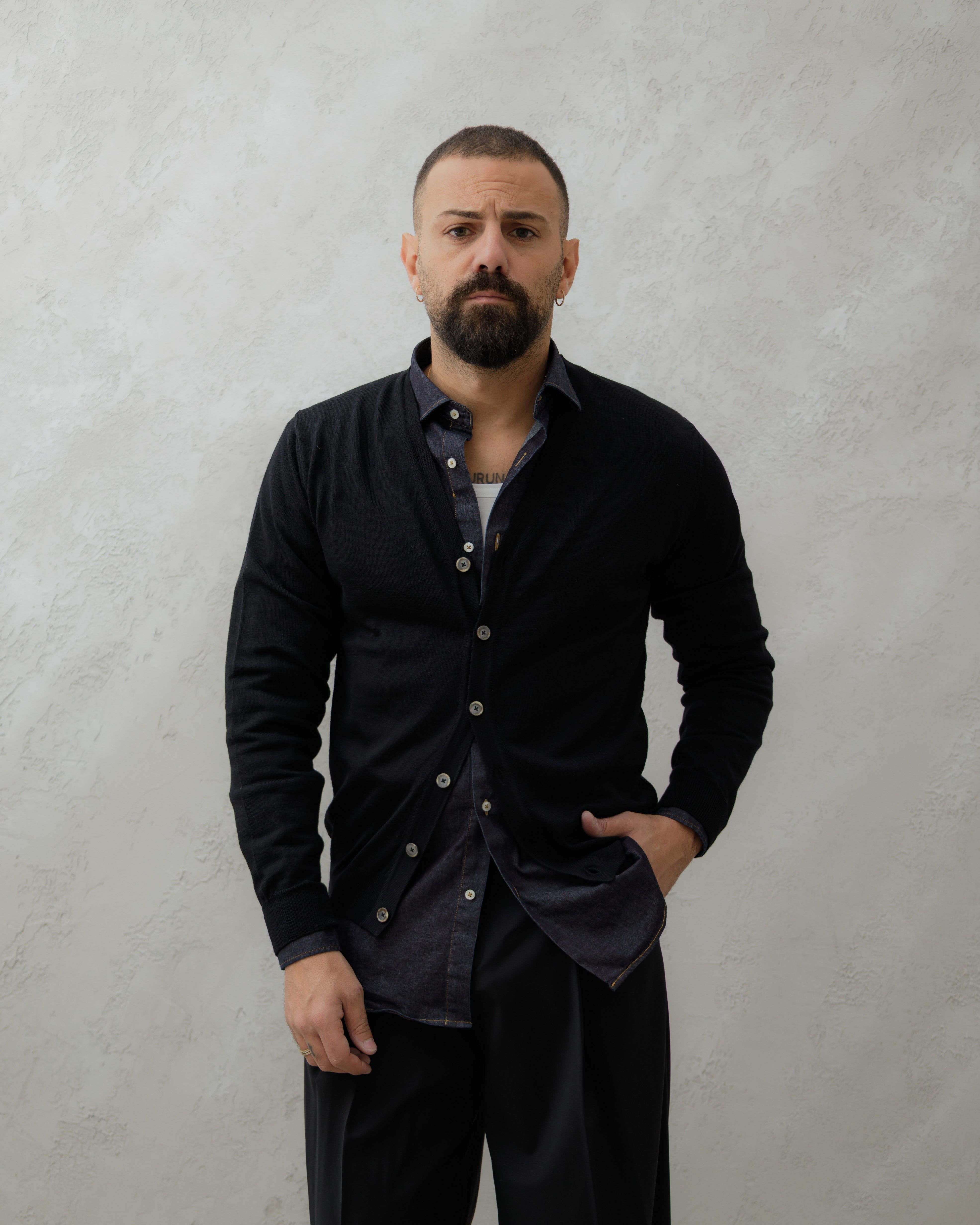 CARDIGAN IN LANA - MA8517 NERO